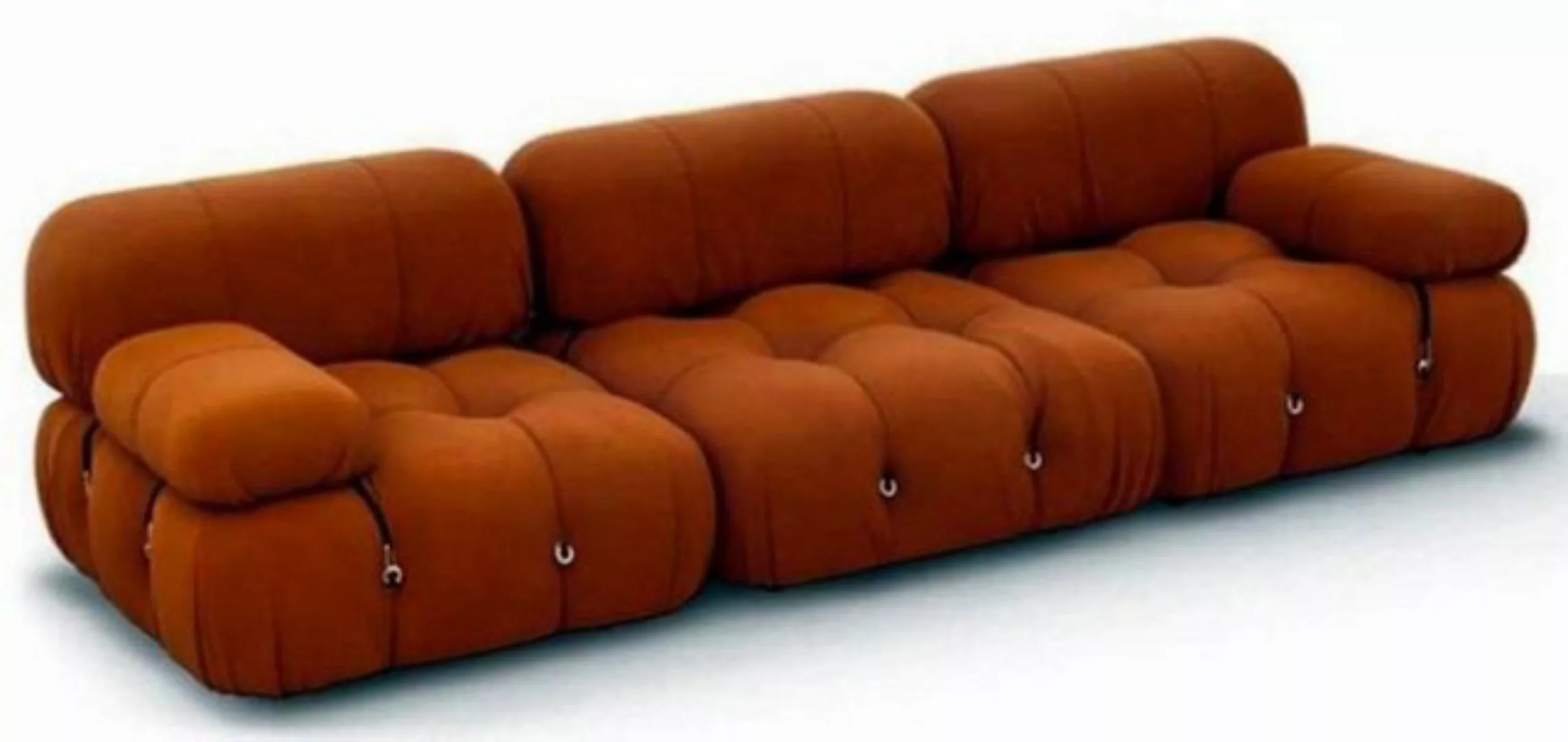 Casa Padrino 3-Sitzer Luxus Samt 3er Sofa Orange 270 x 90 x H. 68 - Handgef günstig online kaufen