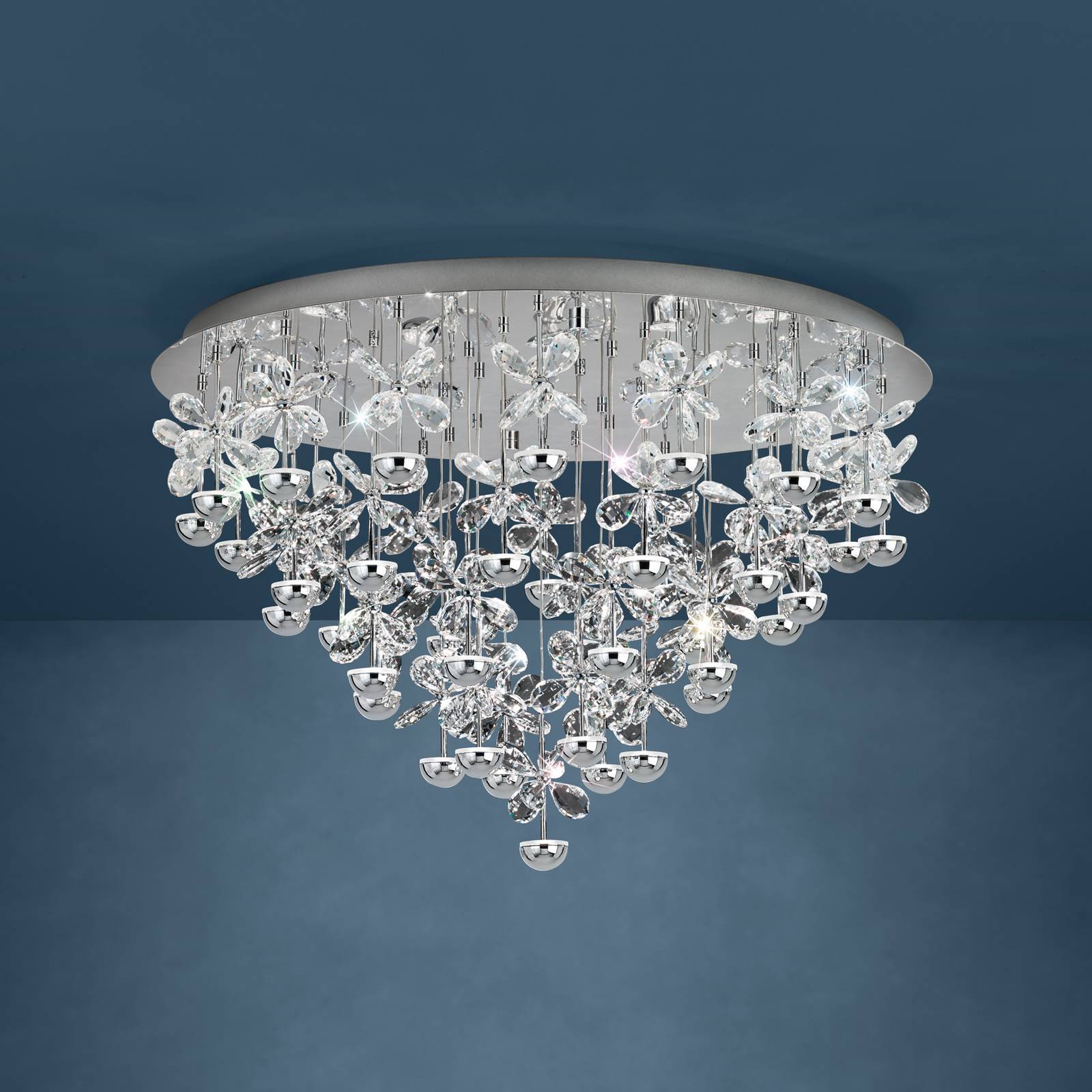 EGLO Stars Of Light LED-Deckenlampe Pianopoli chrom Ø 78cm günstig online kaufen