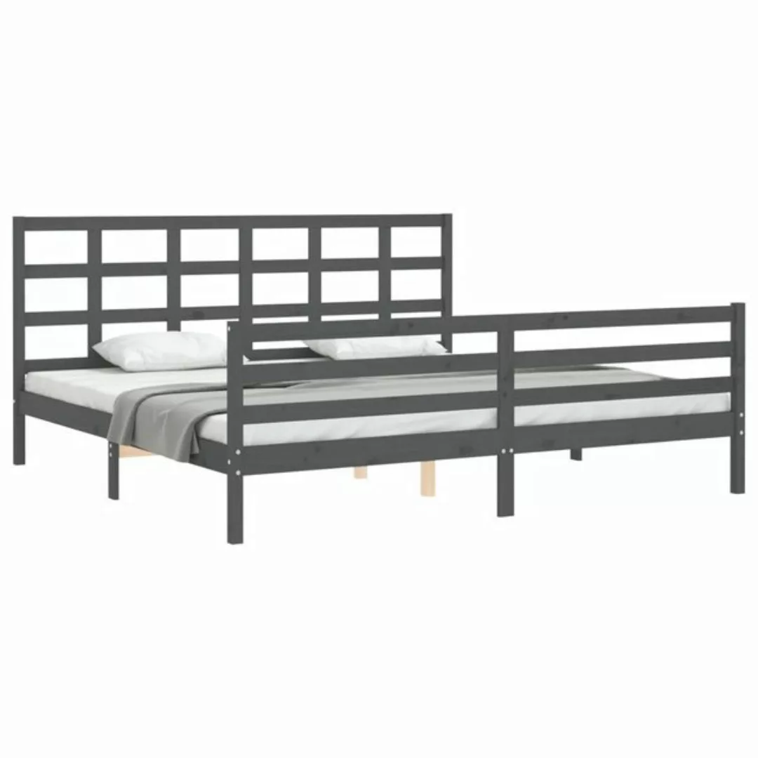 vidaXL Bett Massivholzbett mit Kopfteil Schwarz 200x200 cm günstig online kaufen