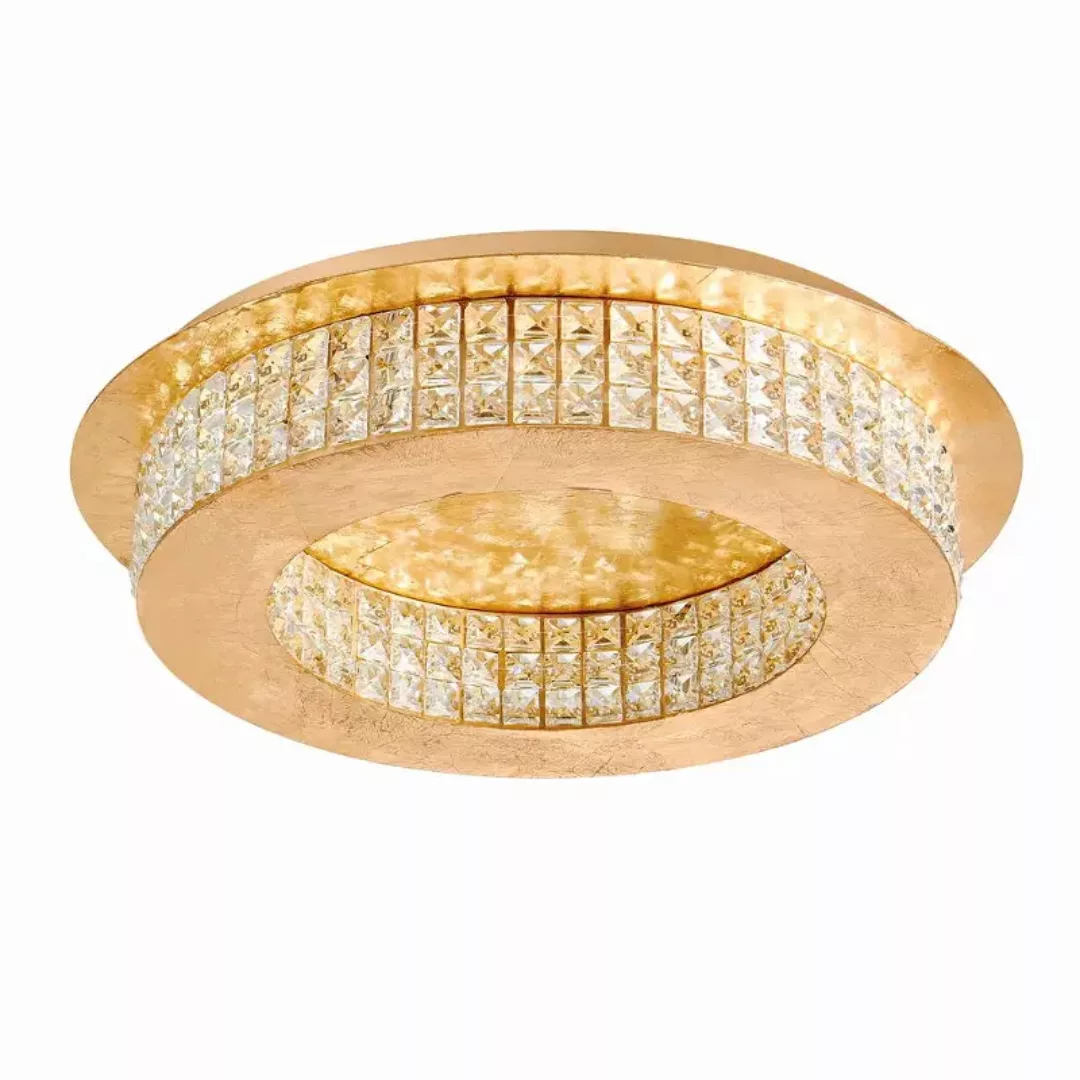 LED Deckenleuchte Zeffari in Gold und Transparent 40W 2400lm günstig online kaufen
