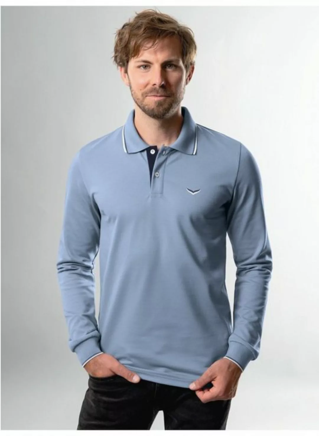 Trigema Poloshirt TRIGEMA Modisches Poloshirt mit langen Armen (1-tlg) günstig online kaufen