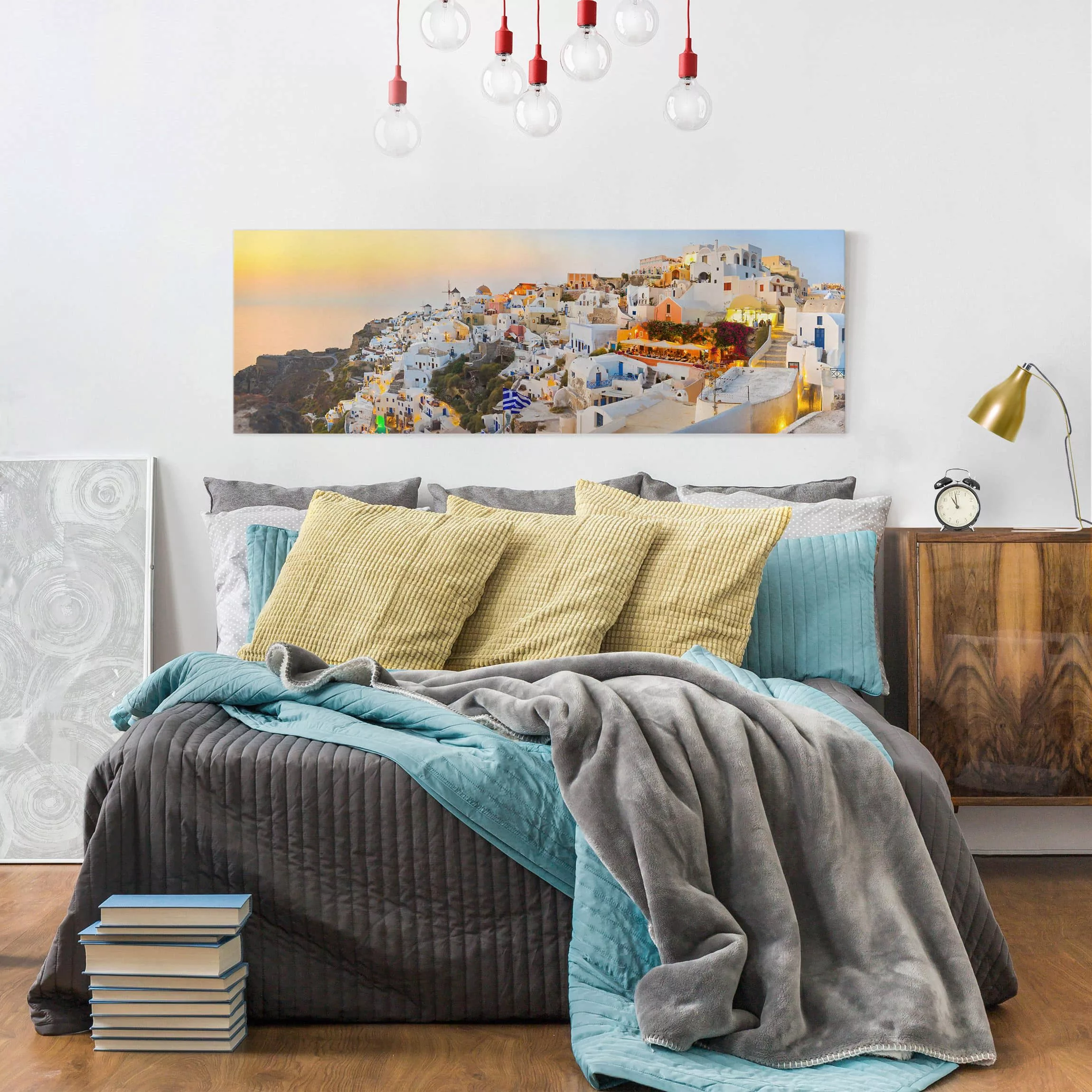 Leinwandbild Architektur & Skyline - Panorama Strahlendes Santorin günstig online kaufen