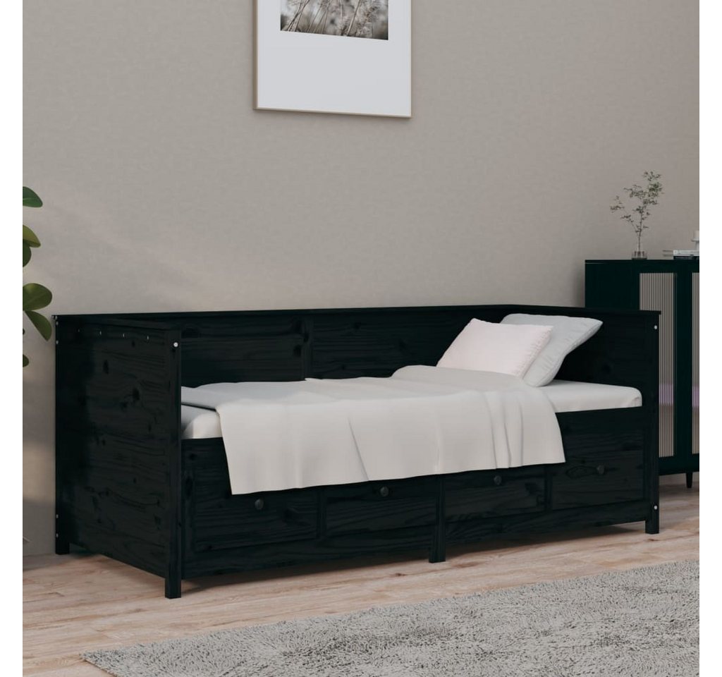 vidaXL Gästebett Tagesbett Schwarz 75x190 cm Massivholz Kiefer Bett Bettges günstig online kaufen