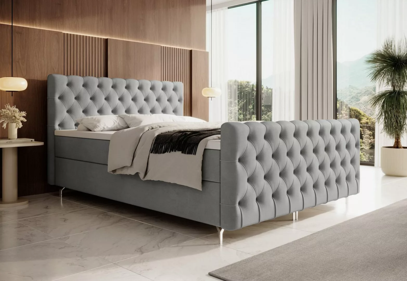 yourhouse24 Boxspringbett Chester Plus (Bonell-Matratze und Topperr), mit z günstig online kaufen