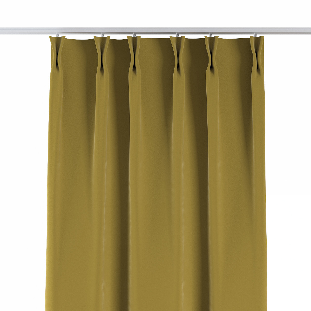 Vorhang mit flämischen 2-er Falten, olivegrün, Velvet (704-27) günstig online kaufen