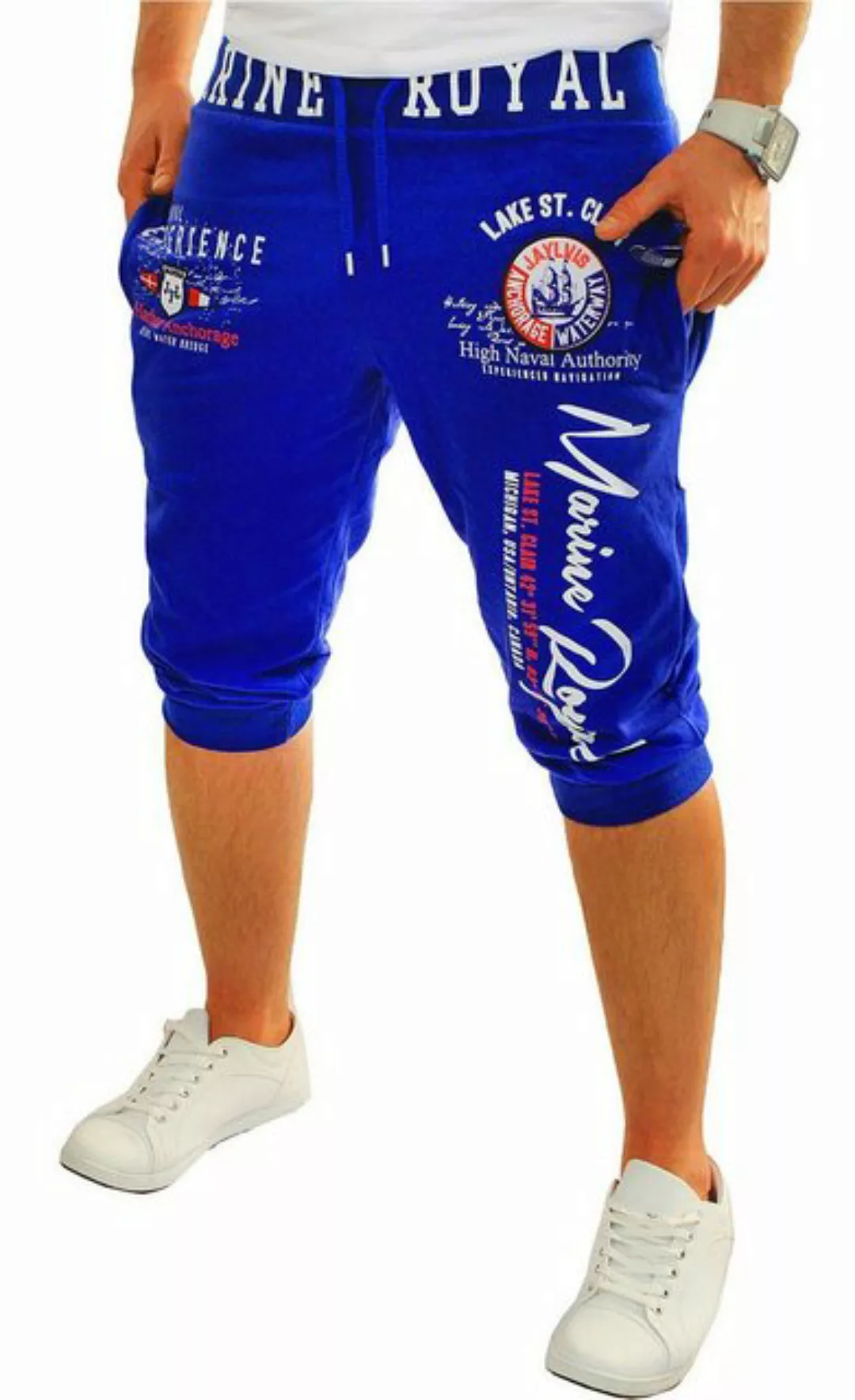 Jaylvis Bermudas Herren Short 3/4 Hose Kurze Jogginghose Sport Marine Royal günstig online kaufen