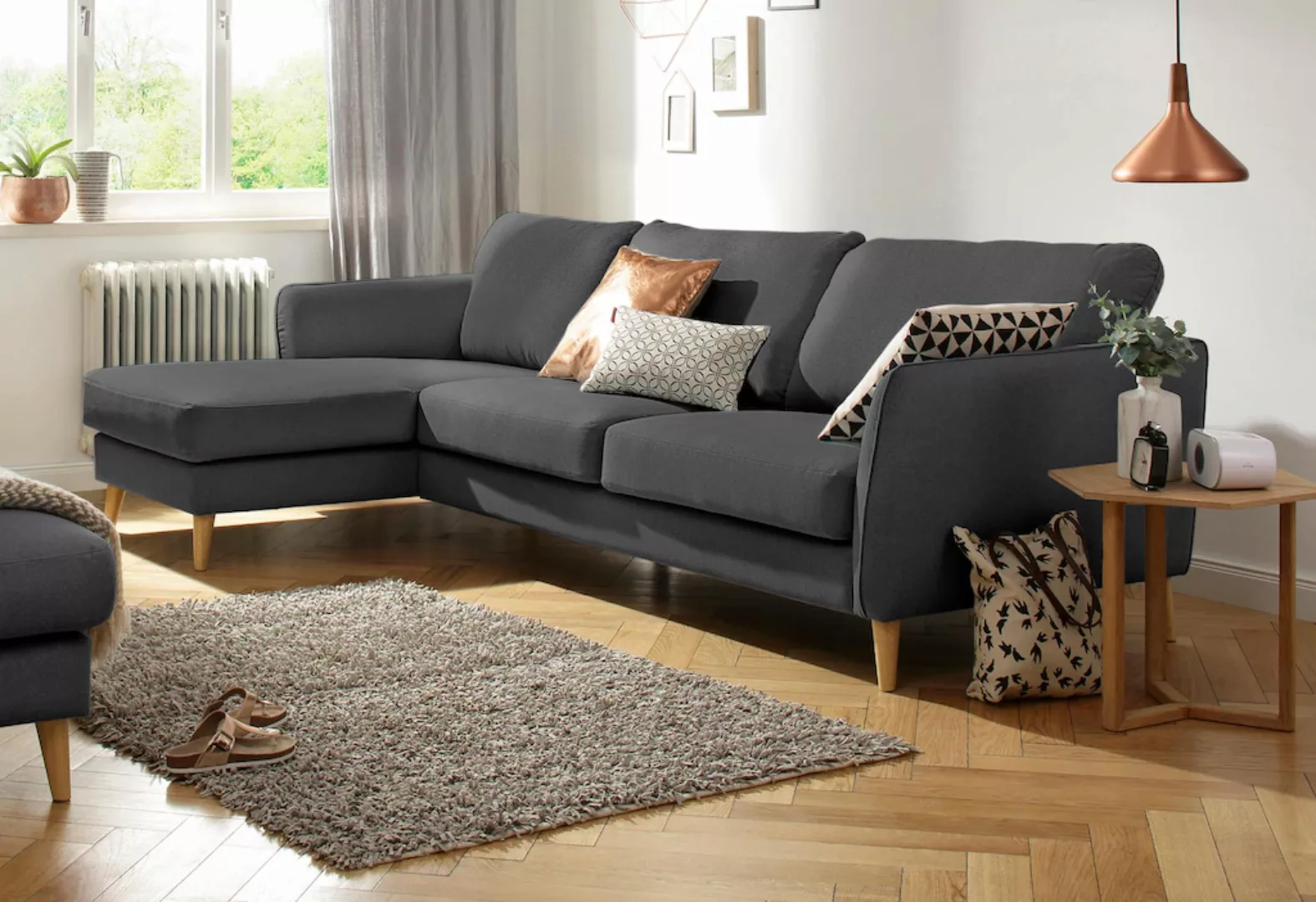 Home affaire Ecksofa MARSEILLE (279/152cm),L-Form, Rec. rechts/links, Massi günstig online kaufen