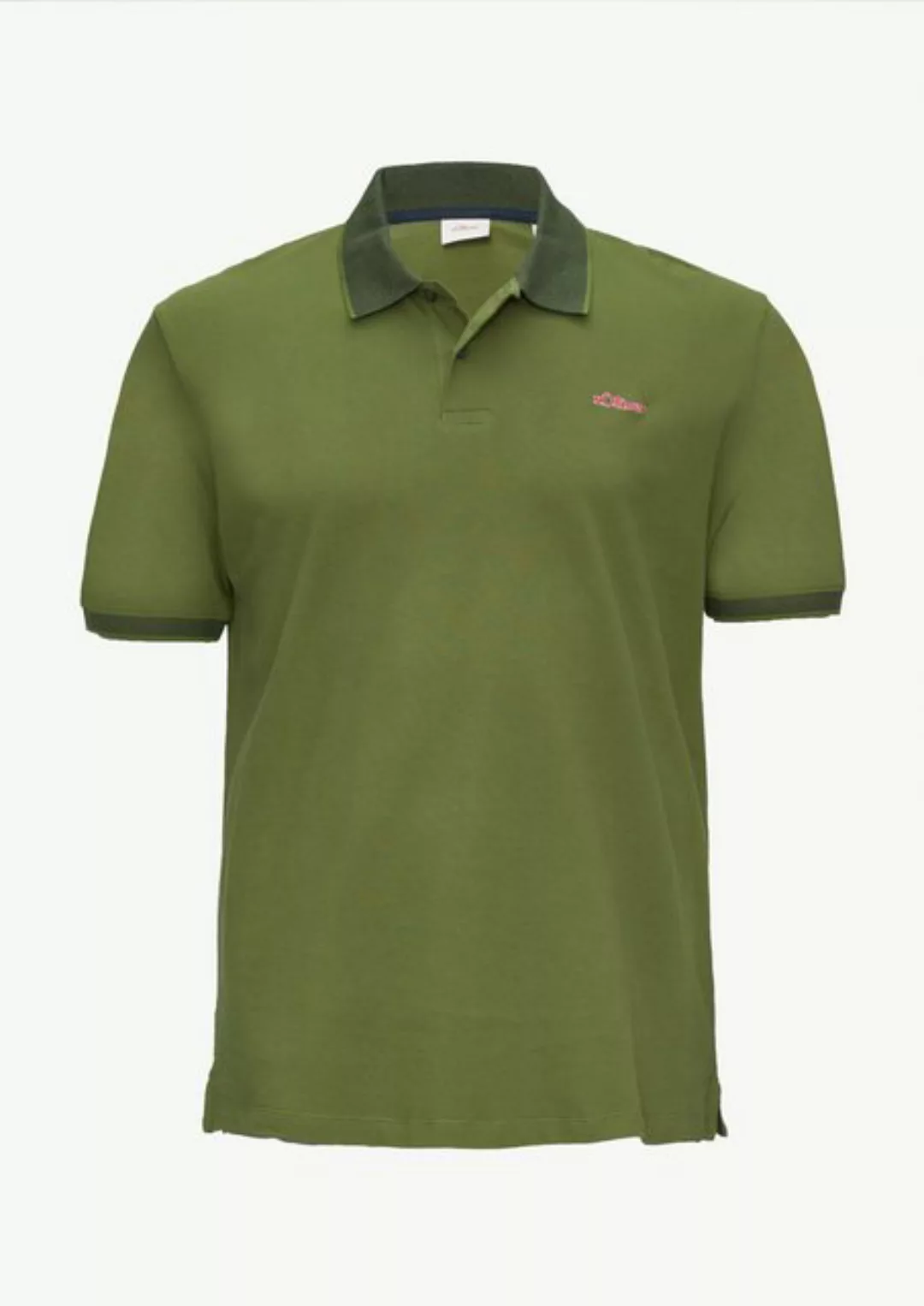 s.Oliver Kurzarmshirt Poloshirt mit Kontrast-Details Kontrast-Details günstig online kaufen