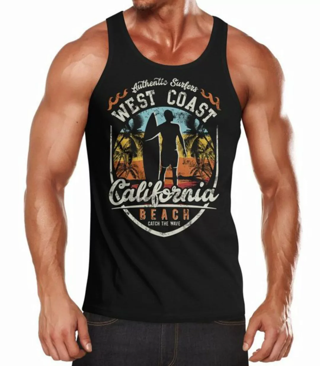 Neverless Tanktop Läßiges Surfer Tank-Top California Beach Westcoast Neverl günstig online kaufen