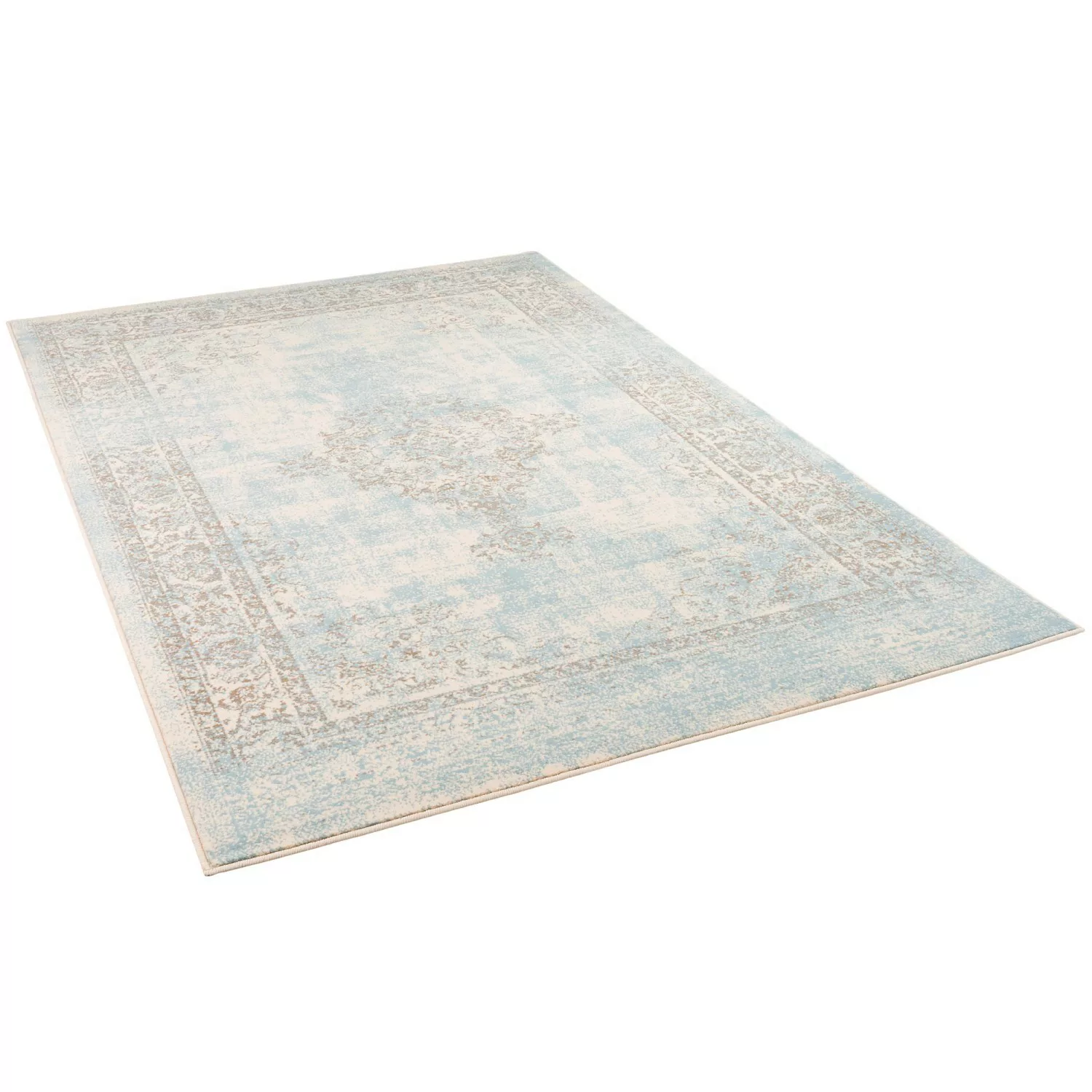 Pergamon Designer Teppich Passion Vintage Bordüre Blau Beige 160x225cm günstig online kaufen