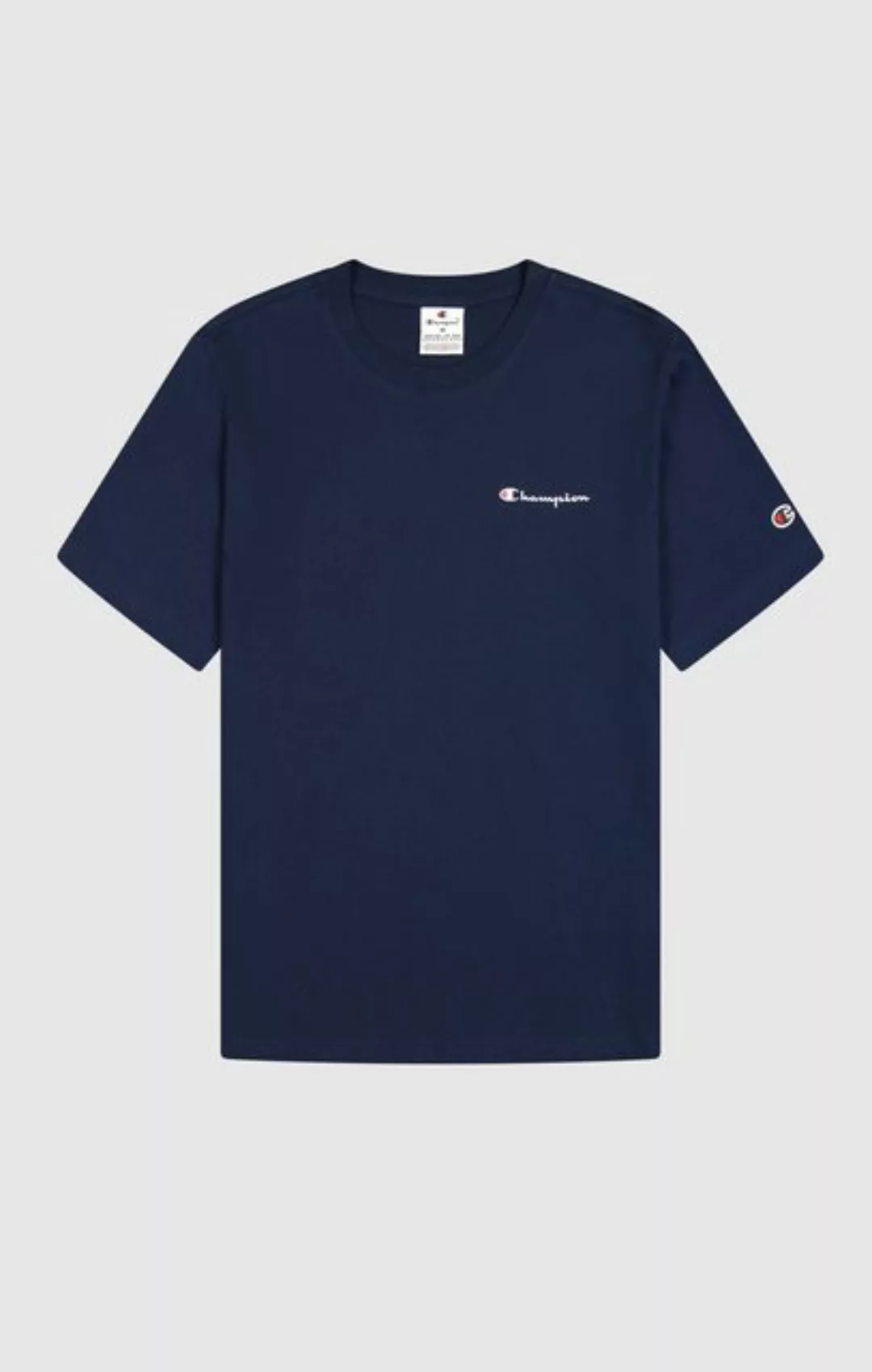 Champion Kurzarmshirt Herren Baumwoll-T-Shirt mit kleinem Logo - Dunkelblau günstig online kaufen