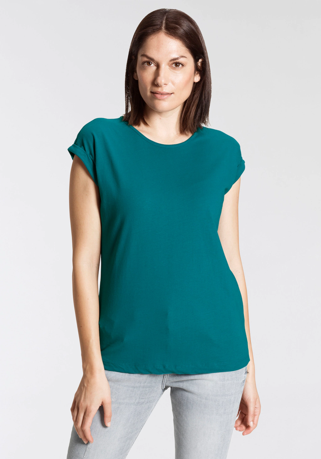Boysens T-Shirt, mit überschnittenen Schultern & kleinem Ärmelaufschlag günstig online kaufen