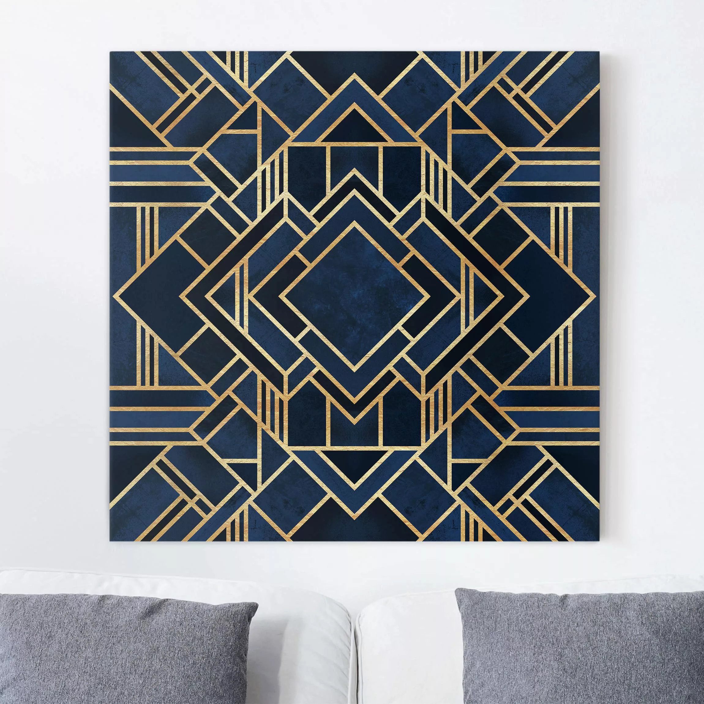 Leinwandbild Abstrakt - Quadrat Art Deco Gold günstig online kaufen