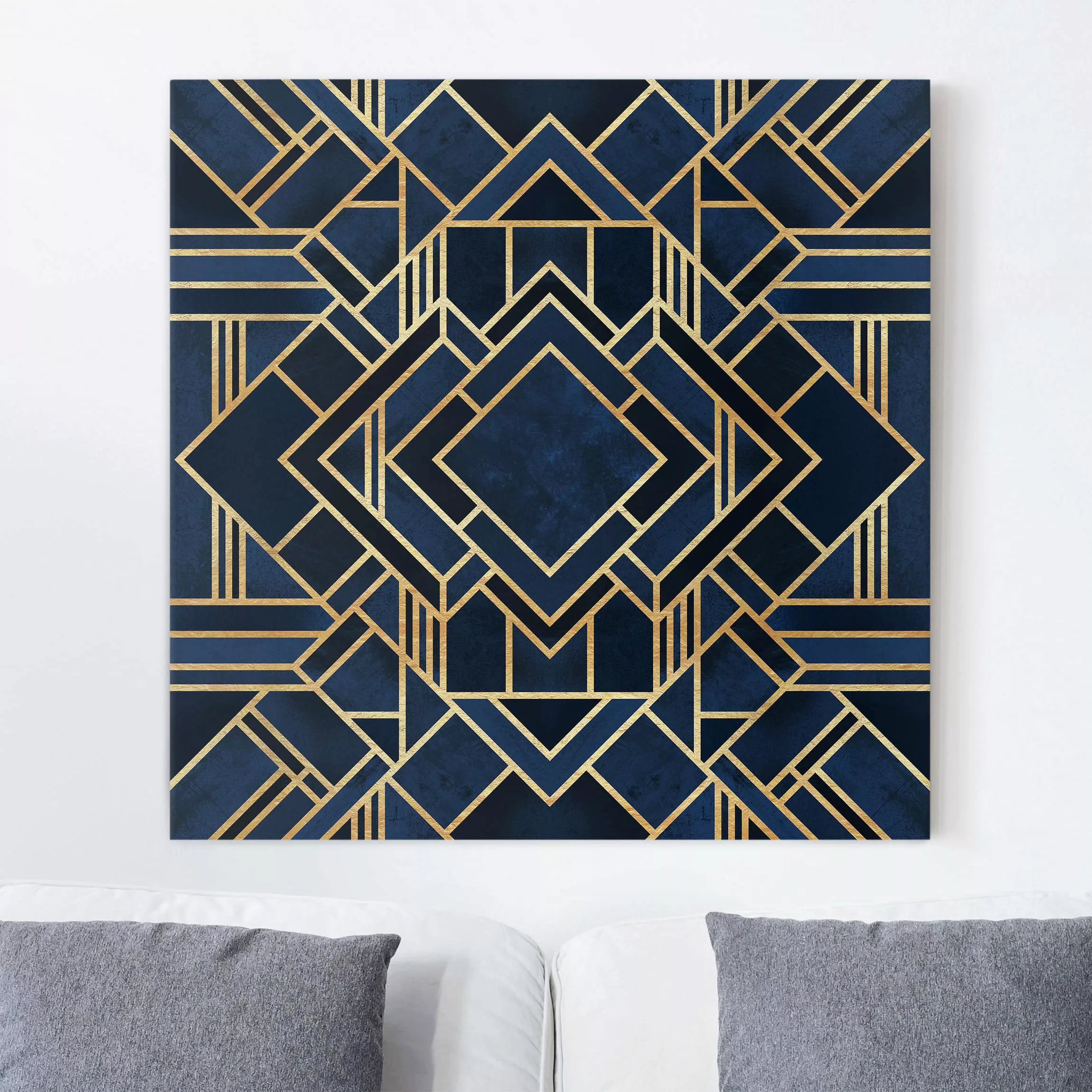 Leinwandbild - Quadrat Art Deco Gold günstig online kaufen