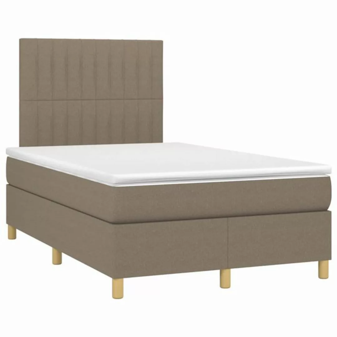 vidaXL Bett Boxspringbett mit Matratze Taupe 120x190 cm Stoff günstig online kaufen