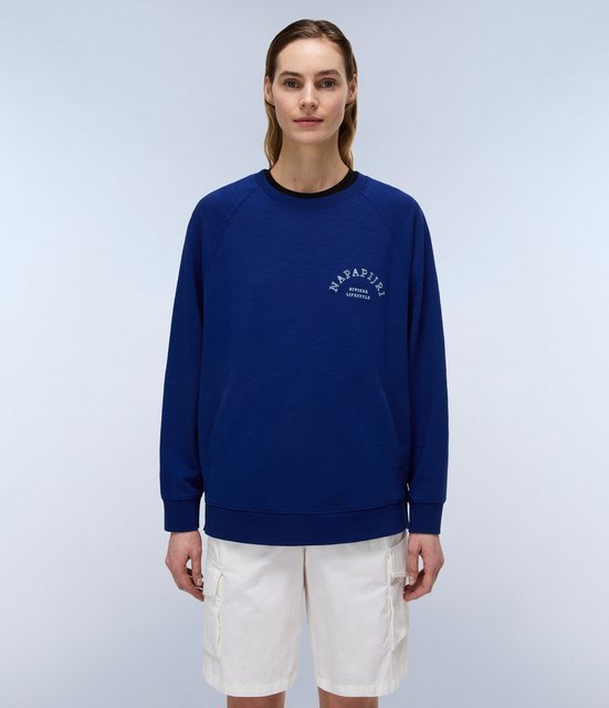 Napapijri Sweatshirt B-FETE C W BELLWETHER BLUE mit Logo-Print günstig online kaufen