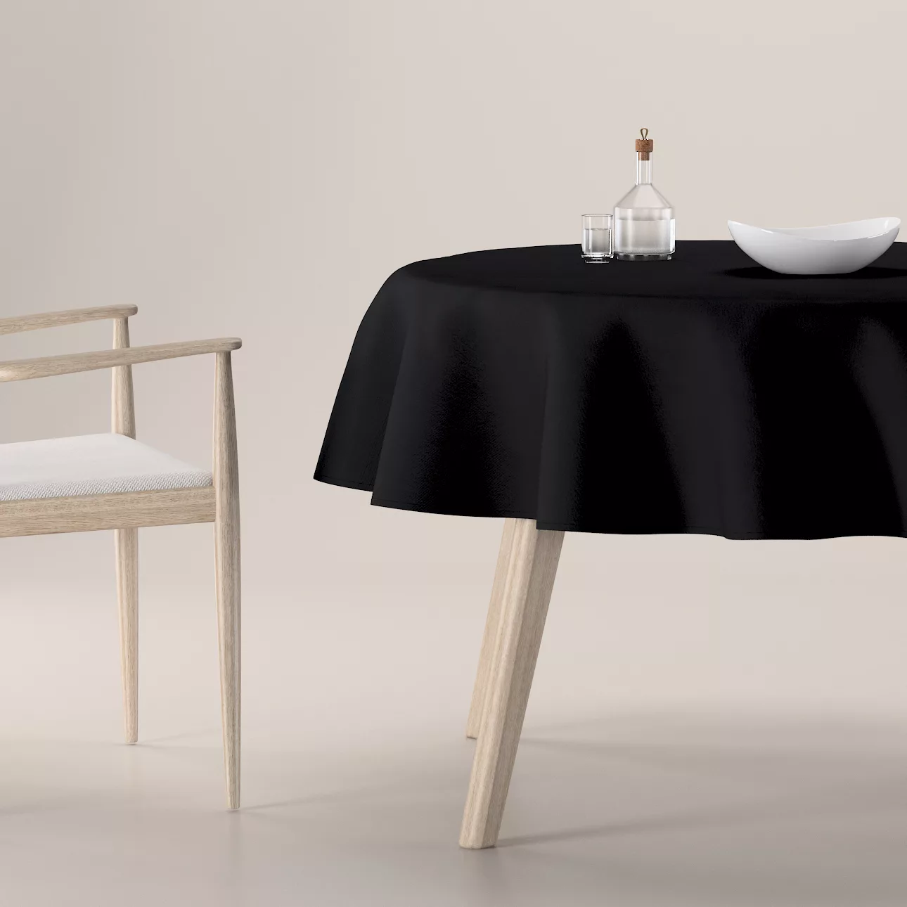 Runde Tischdecke, schwarz, Crema (179-11) günstig online kaufen