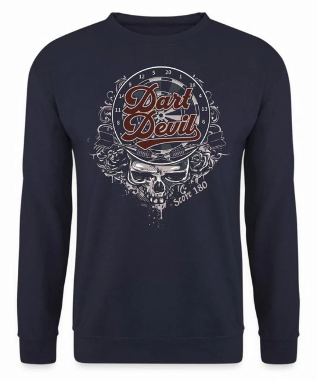 Quattro Formatee Sweatshirt Dart Devil 180 - Dartscheibe Dartpfeil Dartspie günstig online kaufen