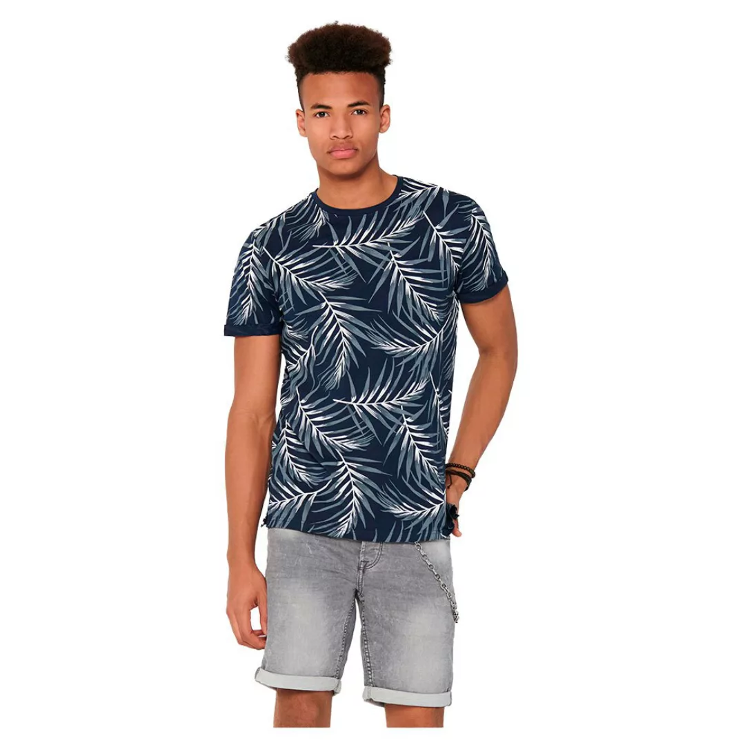 Only & Sons Iason Slim Aop Kurzärmeliges T-shirt XS Dress Blues günstig online kaufen