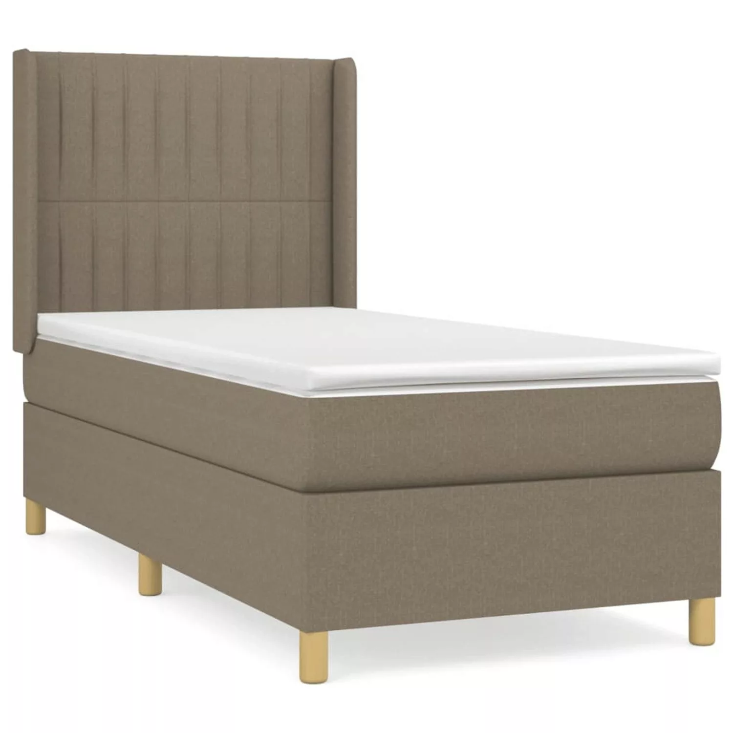 vidaXL Boxspringbett Boxspringbett mit Matratze Taupe 100x200 cm Stoff Bett günstig online kaufen