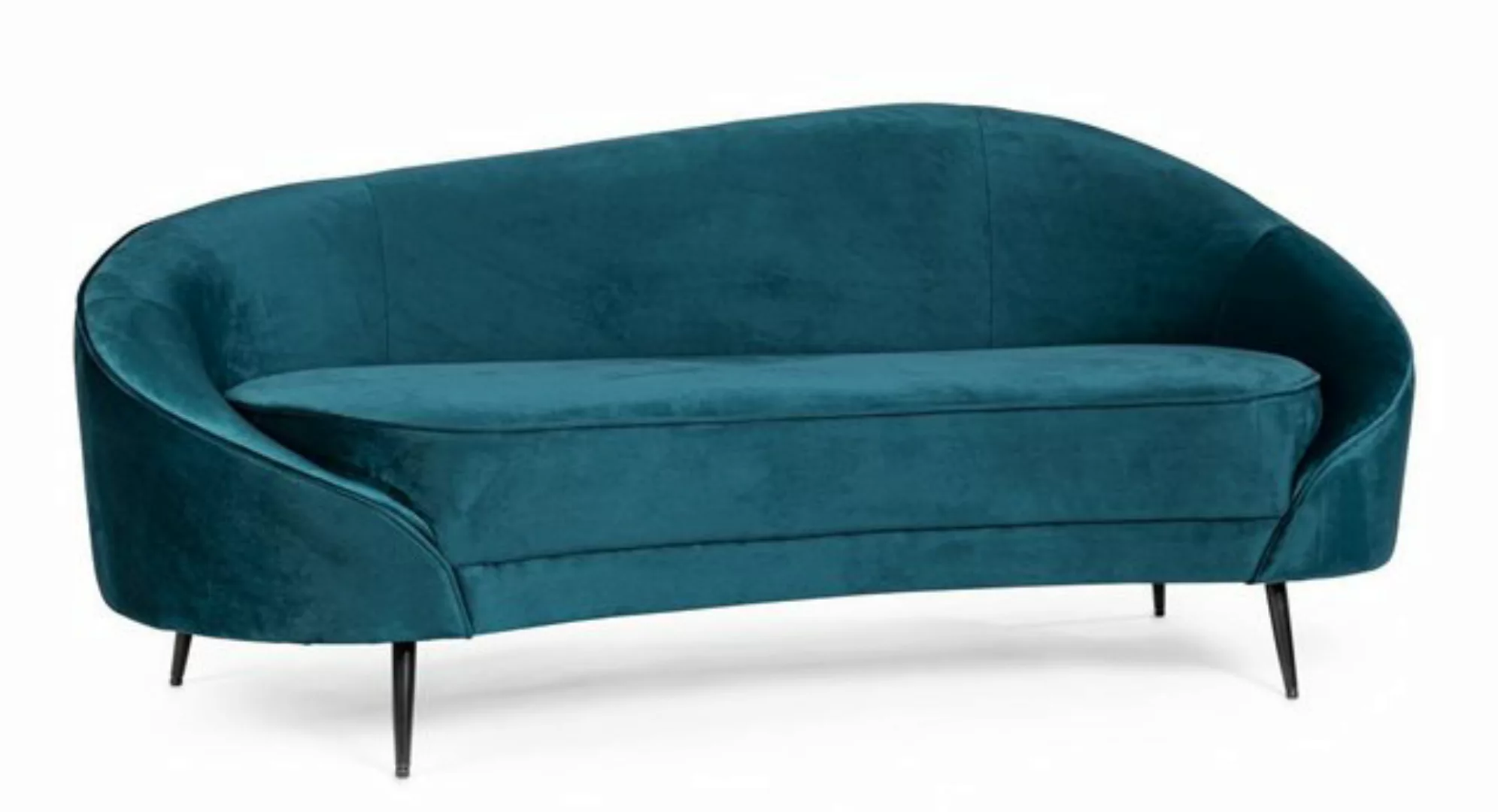 Bizzotto Sofa 2-Sitzer Sofa Seraphin in Samt-Optik, Blau günstig online kaufen