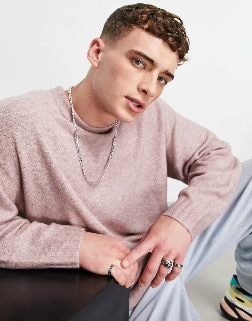 Topman – Oversize-Strickpullover in Flieder-Violett günstig online kaufen