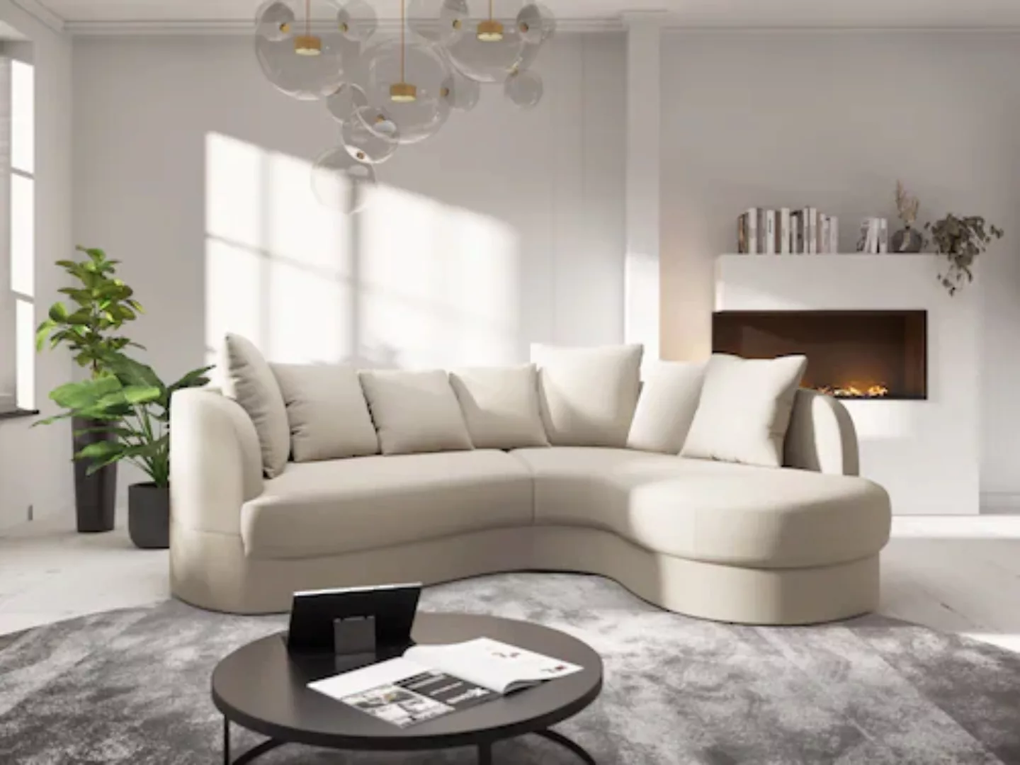 sit&more Ecksofa »Samba L-Form«, moderne organische Form, inkl. 7 loser Rüc günstig online kaufen