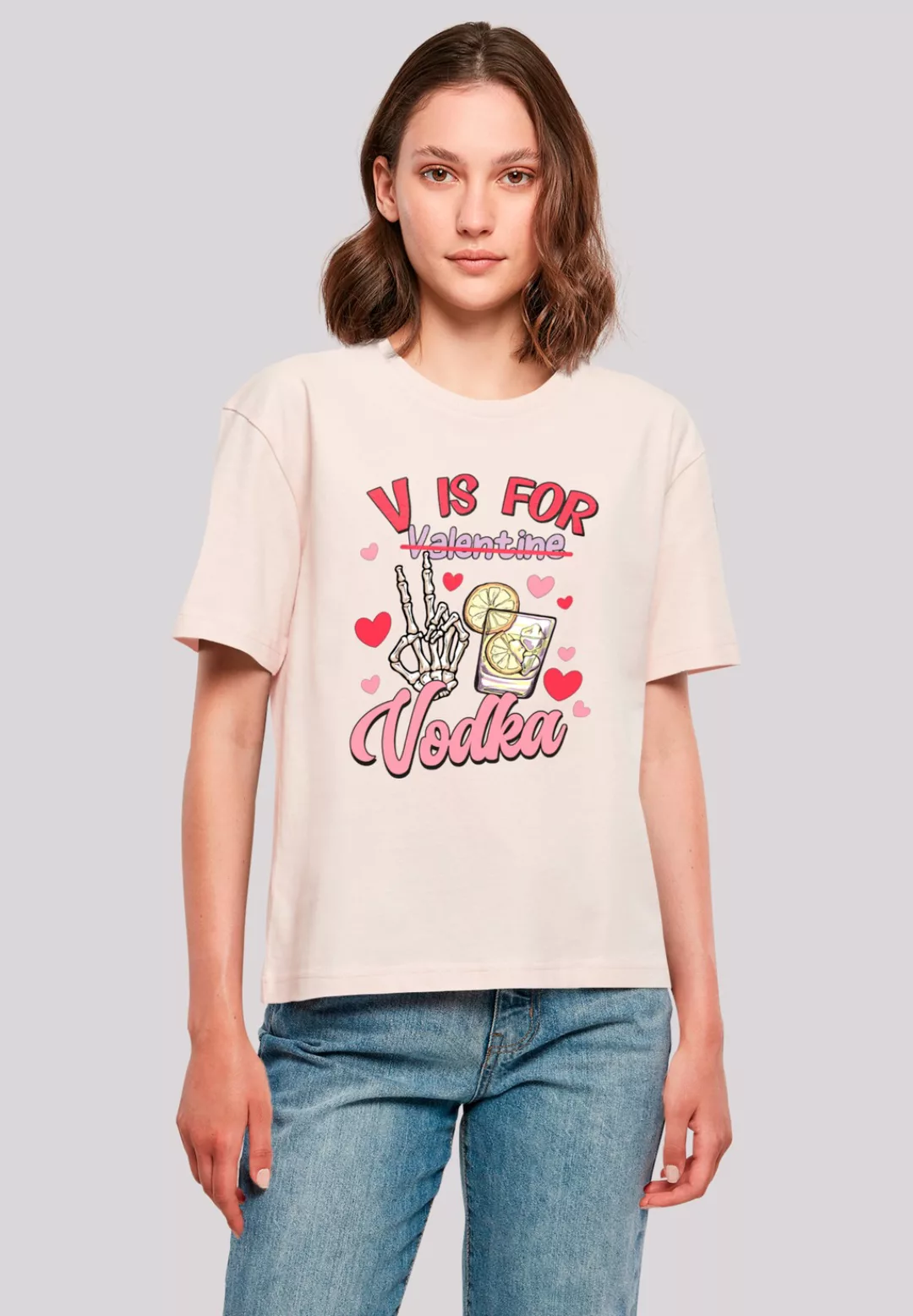 F4NT4STIC T-Shirt "Anti Valentinstag V is for Vodka", Premium Qualität günstig online kaufen