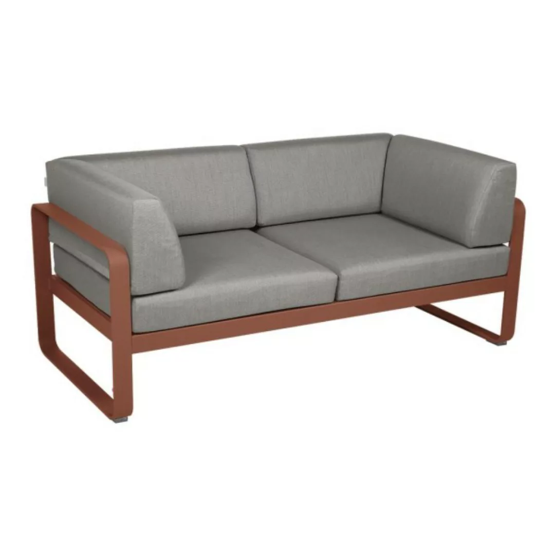 Bellevie 2-Sitzer Club Sofa 20 Ockerrot B8 Taupegrau günstig online kaufen