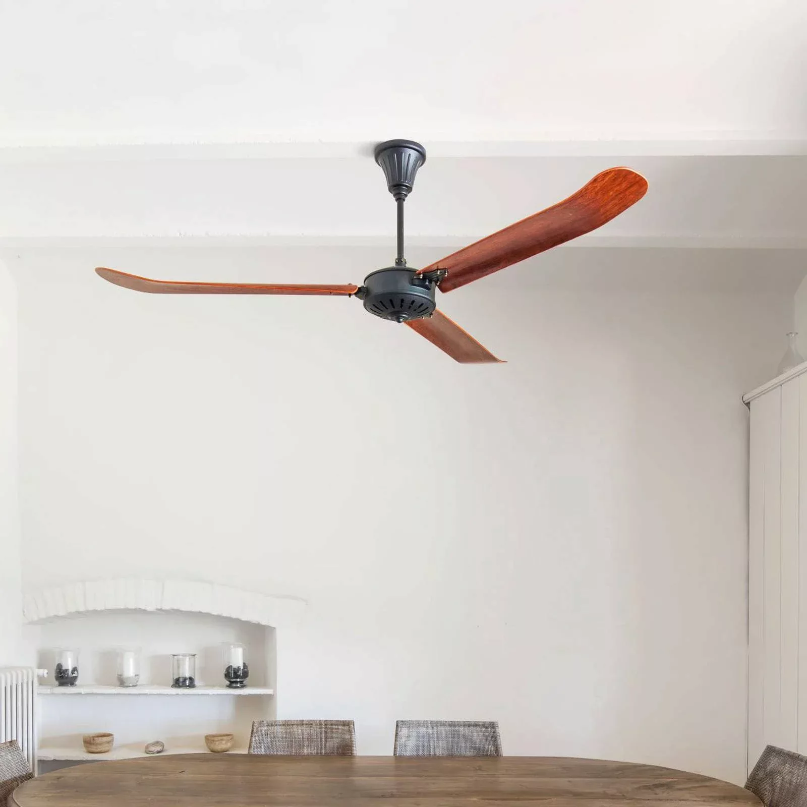 Deckenventilator Aoba XL, AC 3 Flügel, Holz dunkel günstig online kaufen