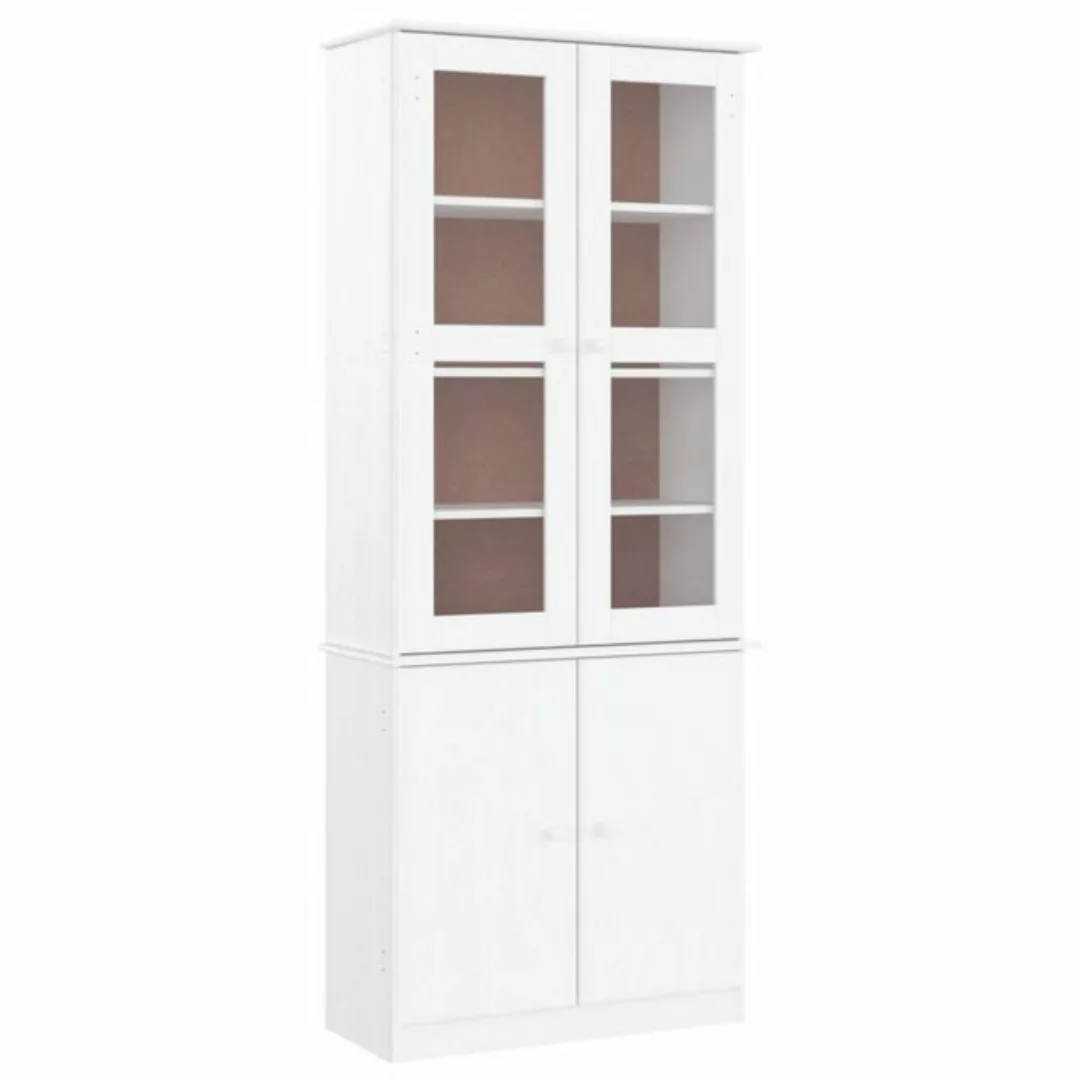 vidaXL Vitrine Vitrinenschrank ALTA Weiß 77x35x186,5 cm Massivholz Kiefer ( günstig online kaufen