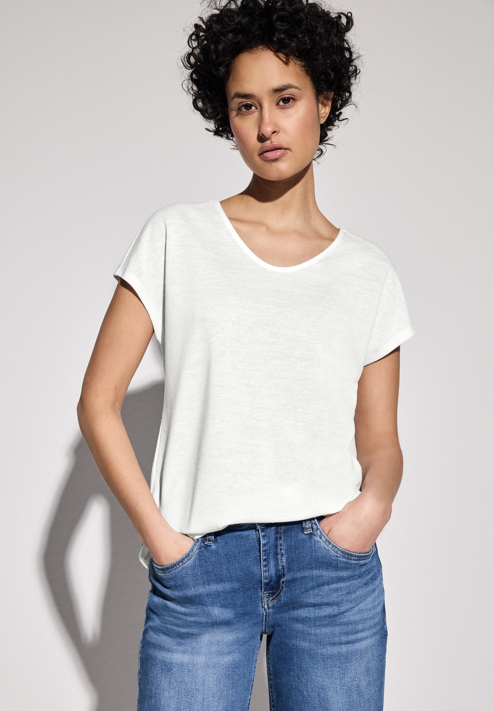 STREET ONE Shirttop mit seitlichen Schlitzen günstig online kaufen