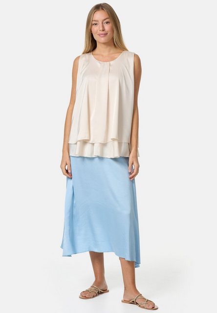 PM SELECTED Blusentop PM30 (Sommerlicher Sleeveless Overlay Satin Top in Ei günstig online kaufen