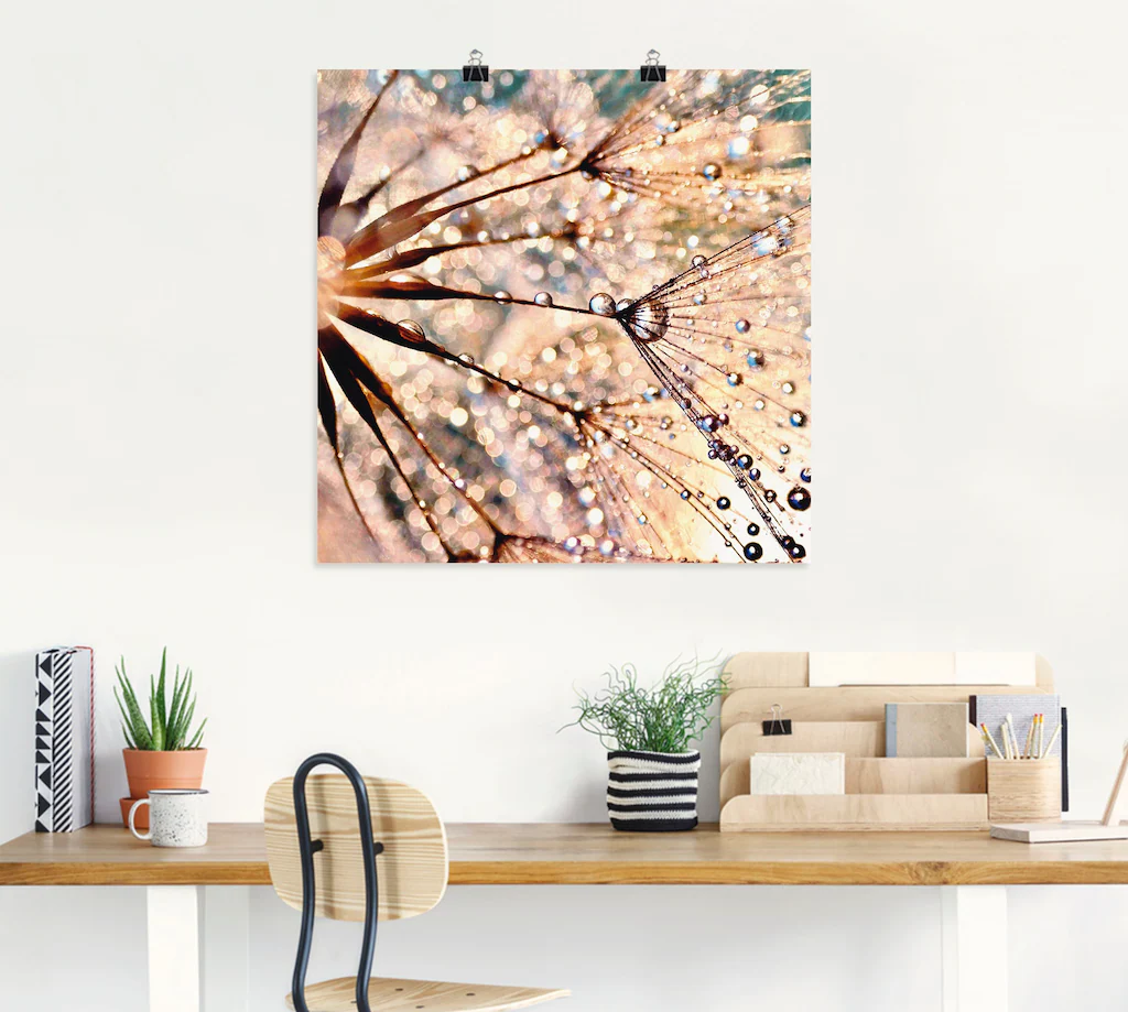 Artland Wandbild "Pusteblume - Kisses from rain", Blumen, (1 St.), als Lein günstig online kaufen