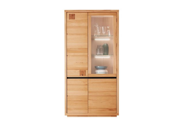 Main-Möbel GmbH Vitrine Vitrine Schrank 103x205cm Kernbuche geölt Bergamo günstig online kaufen