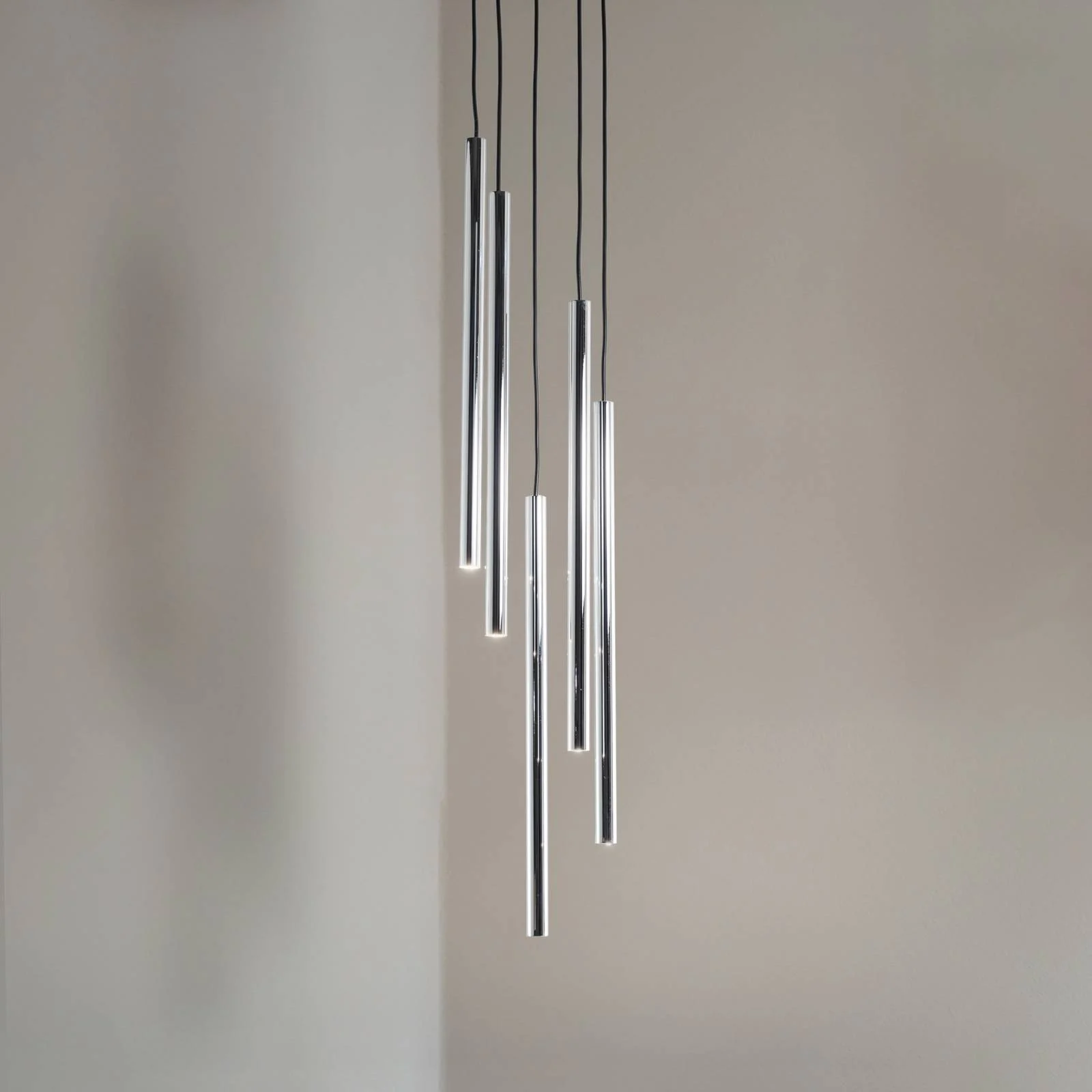 Hängeleuchte Sopel Lux, 5-flammig, rund, schwarz/silber, G9 günstig online kaufen