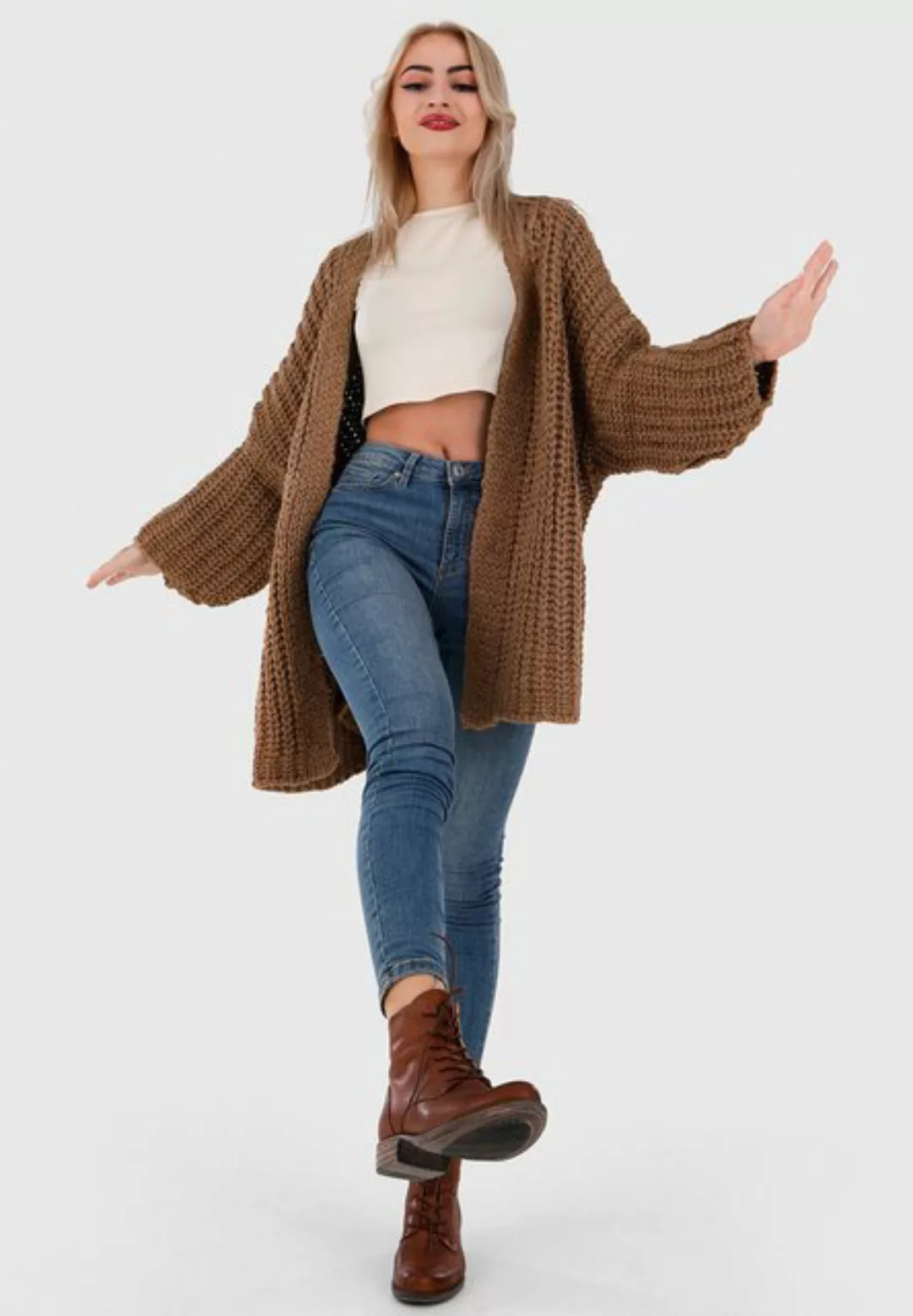 YC Fashion & Style Cardigan Oversized Strick-Cardigan Kuschelig & Lässig Ba günstig online kaufen