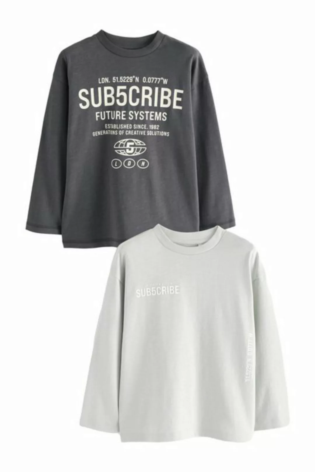 Next Langarmshirt 2er-Pack Subscribe Langarmshirts (2-tlg) günstig online kaufen