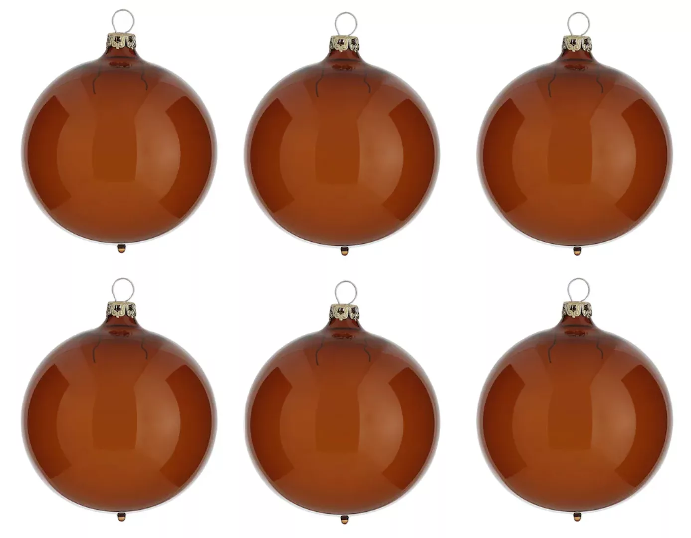 Thüringer Glasdesign Weihnachtsbaumkugel »Transparent«, (Set, 6 St.), braun günstig online kaufen