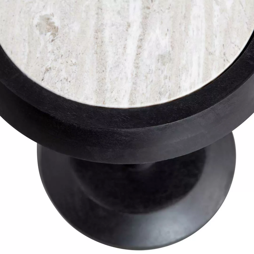 Moderner Beistelltisch aus Mangobaum Massivholz Marmorplatte günstig online kaufen