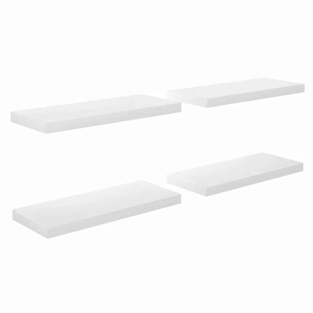 Schwebende Wandregale 4 Stk. Hochglanz-weiß 60x23,5x3,8cm Mdf günstig online kaufen