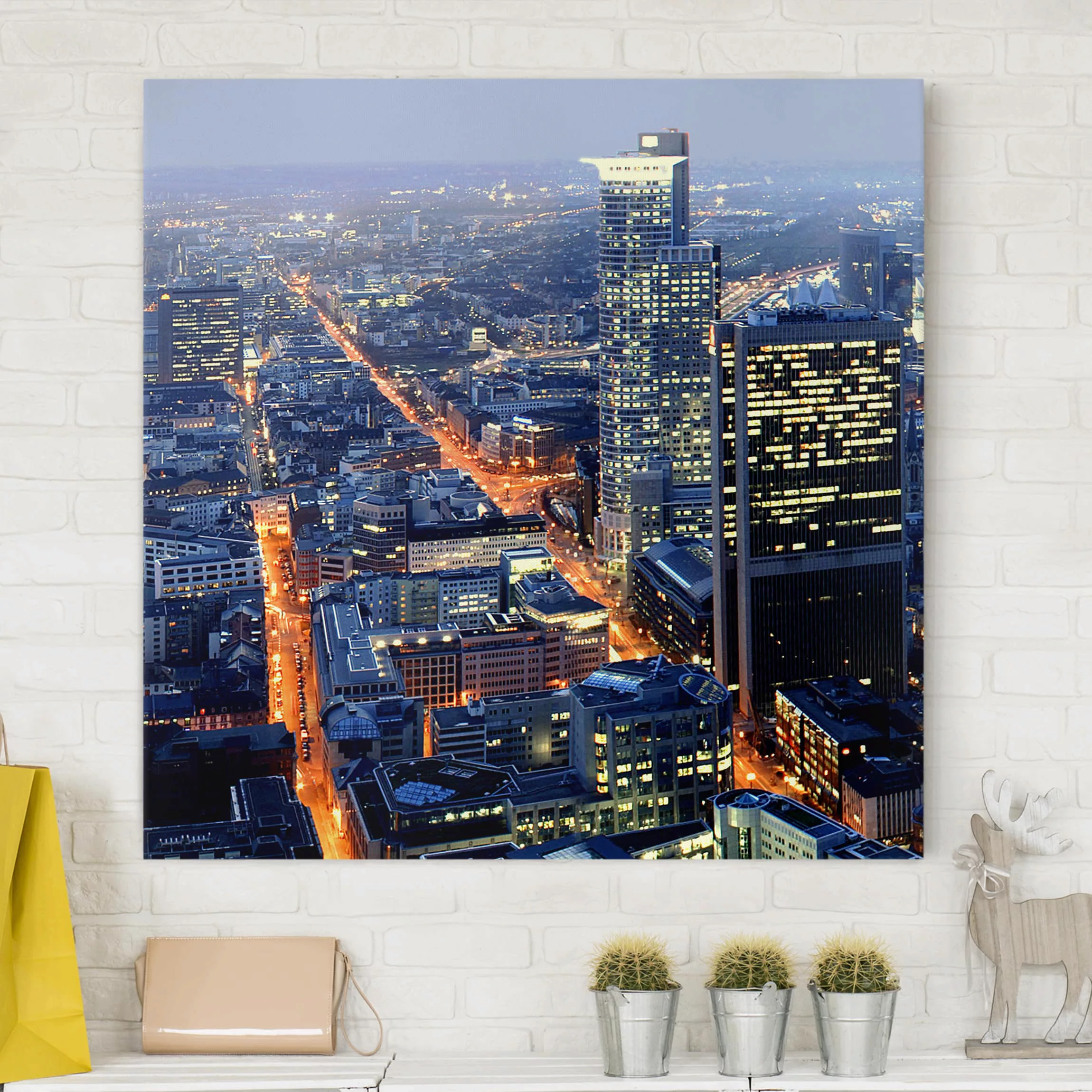 Leinwandbild Architektur & Skyline - Quadrat Frankfurt günstig online kaufen