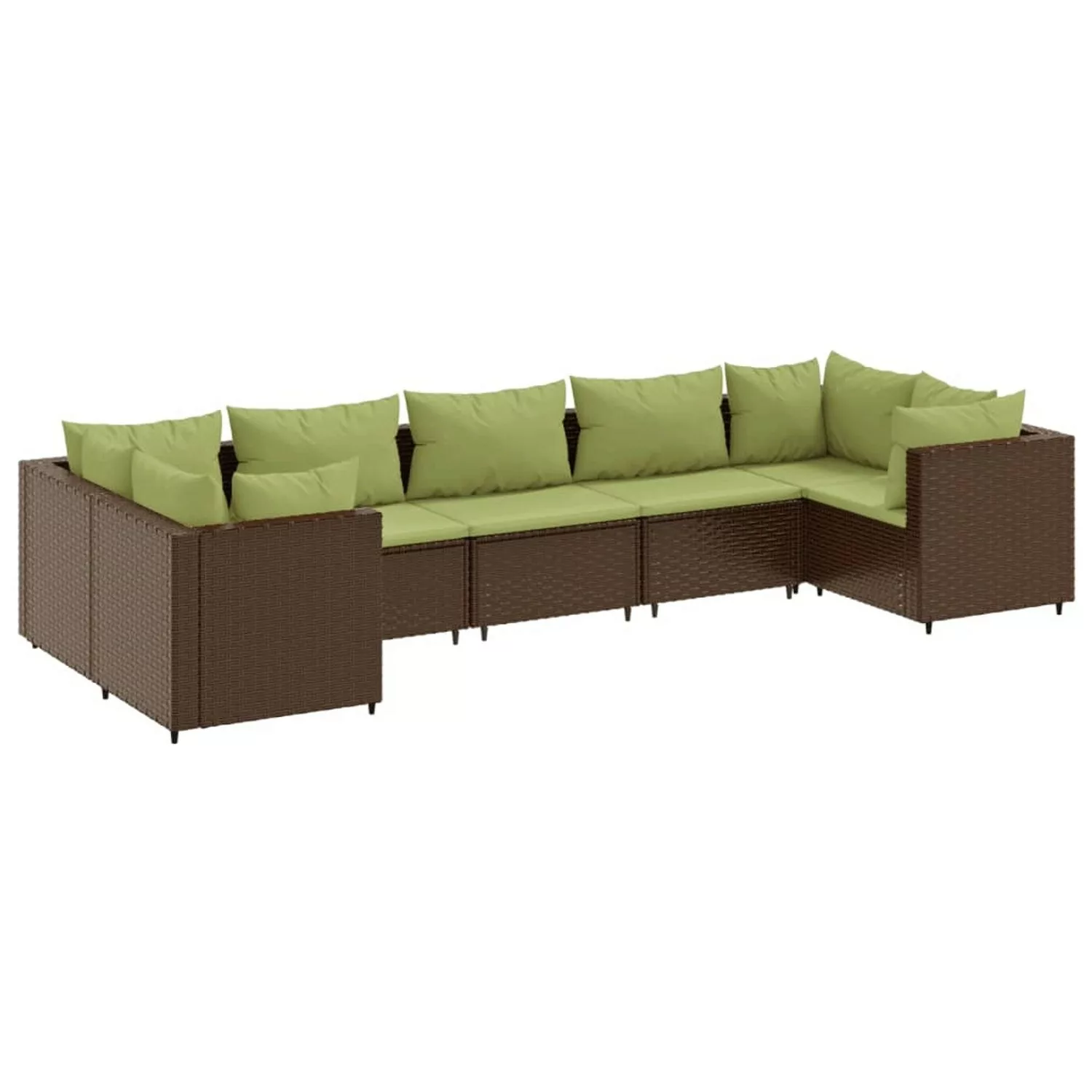 vidaXL 7-tlg Garten-Lounge-Set mit Kissen Braun Poly Rattan Modell 12 günstig online kaufen