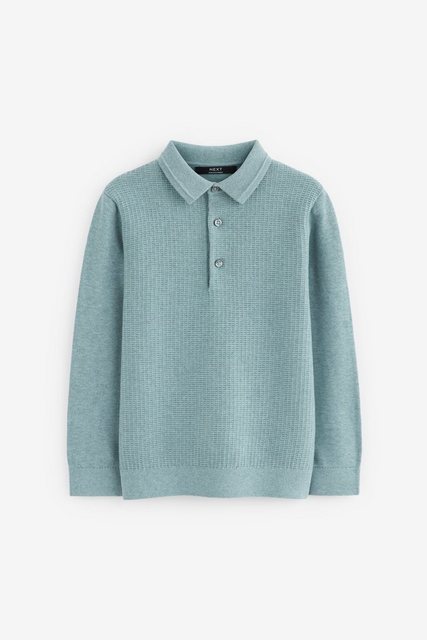 Next Polokragenpullover Strukturiertes, gestricktes Langarm-Poloshirt (1-tl günstig online kaufen