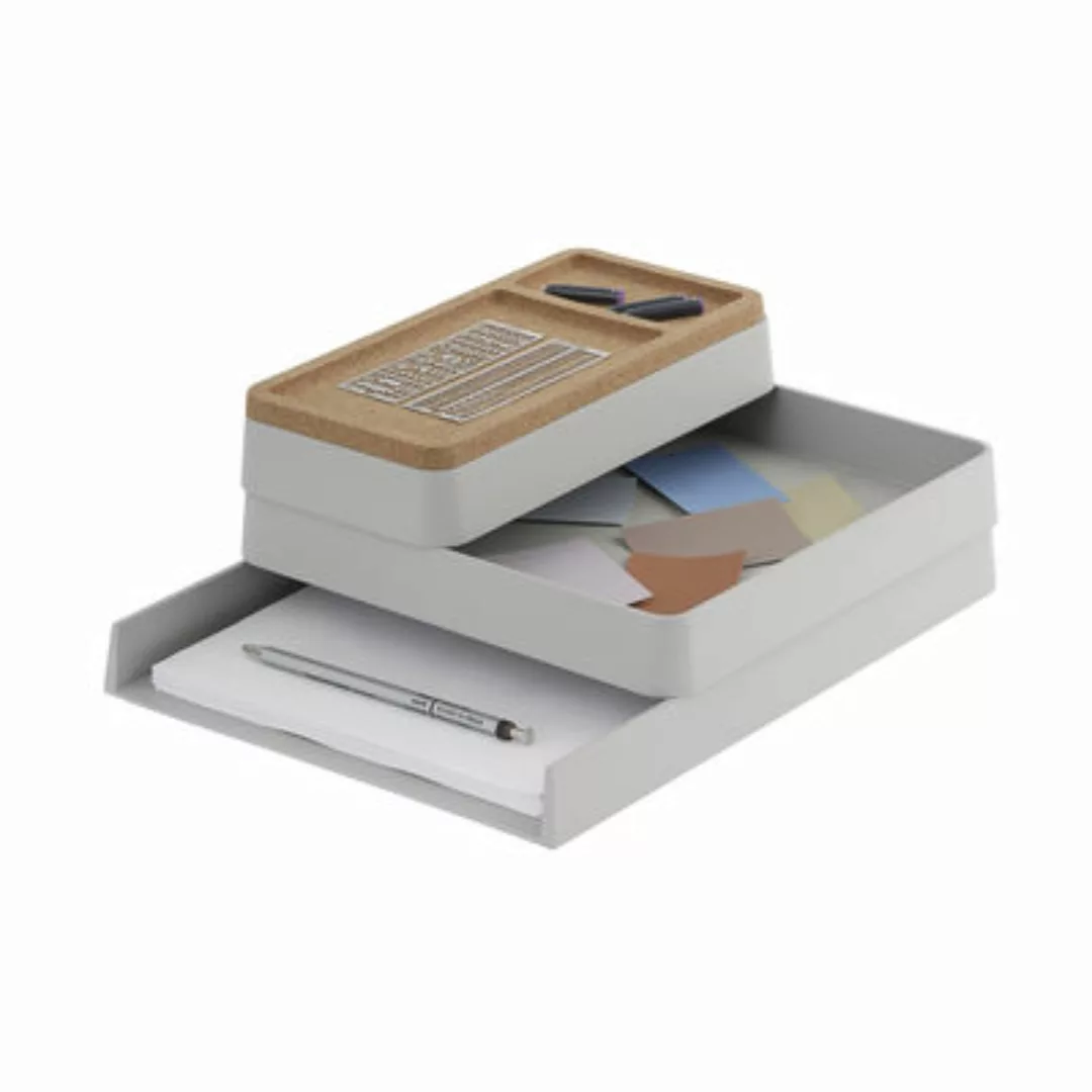 Schreibtisch-Organizer Arrange n°1 plastikmaterial grau / Stapelbares 3er-S günstig online kaufen