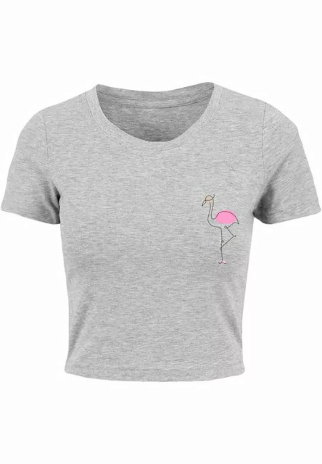 Merchcode T-Shirt Merchcode Damen Ladies Flamingo Cropped Tee (1-tlg) günstig online kaufen