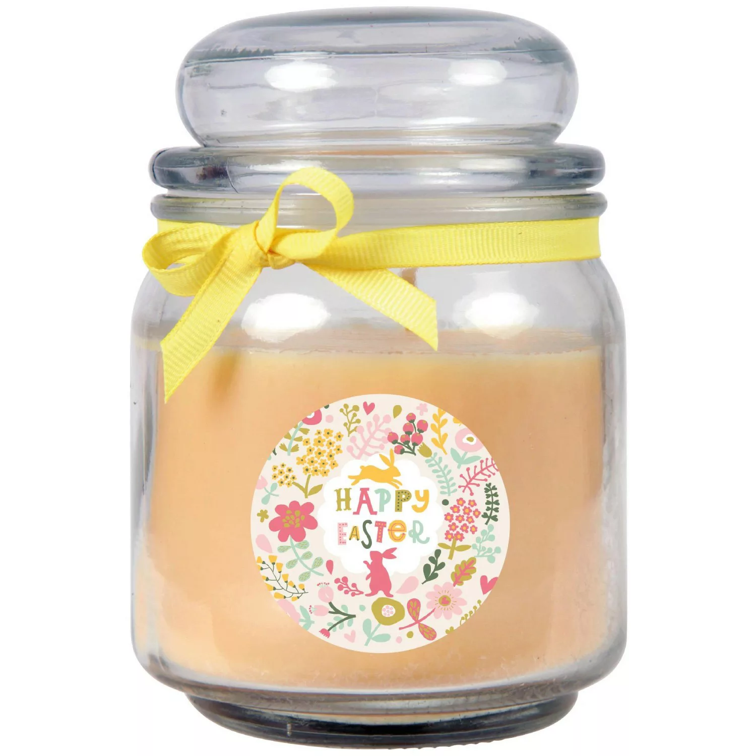 HS Candle Duftkerze & Glas Ostern Creme Bonbon 70h Happy Easter Blumen günstig online kaufen