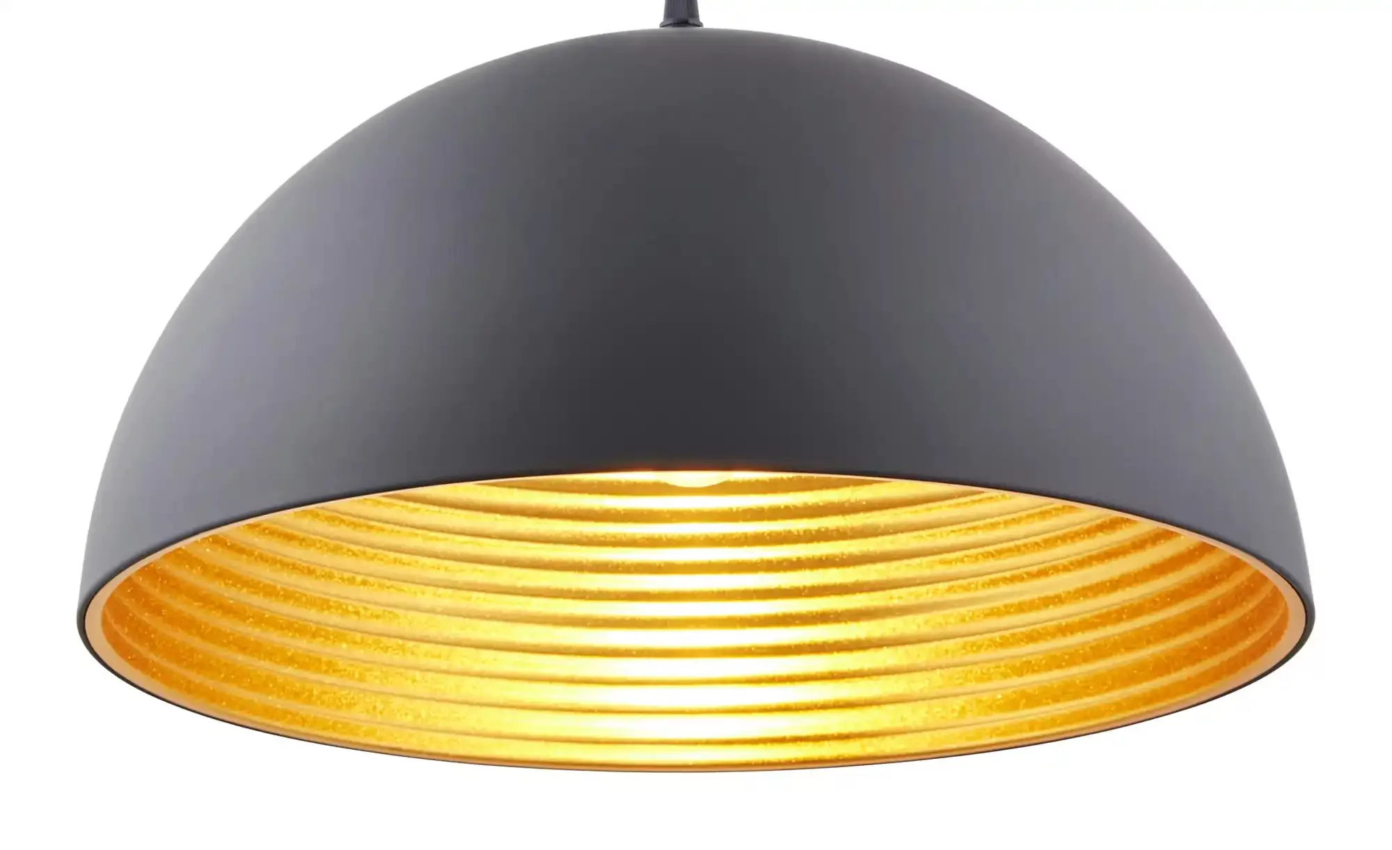 HOME STORY Pendelleuchte, 1-flammig schwarz/gold - schwarz - 150 cm - Lampe günstig online kaufen