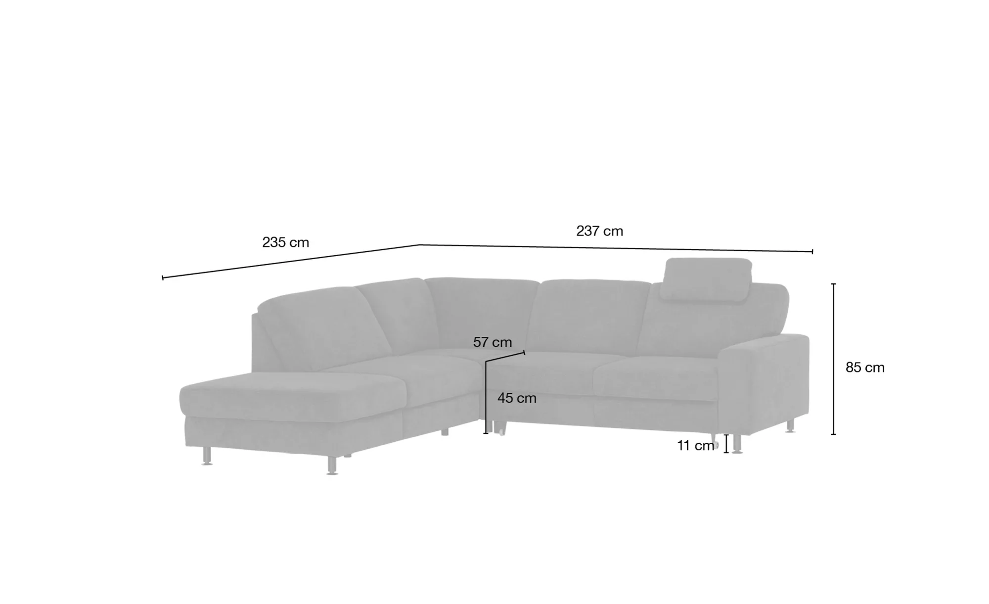 meinSofa Ecksofa  Jana ¦ braun ¦ Maße (cm): B: 241 H: 85 T: 235 Polstermöbe günstig online kaufen