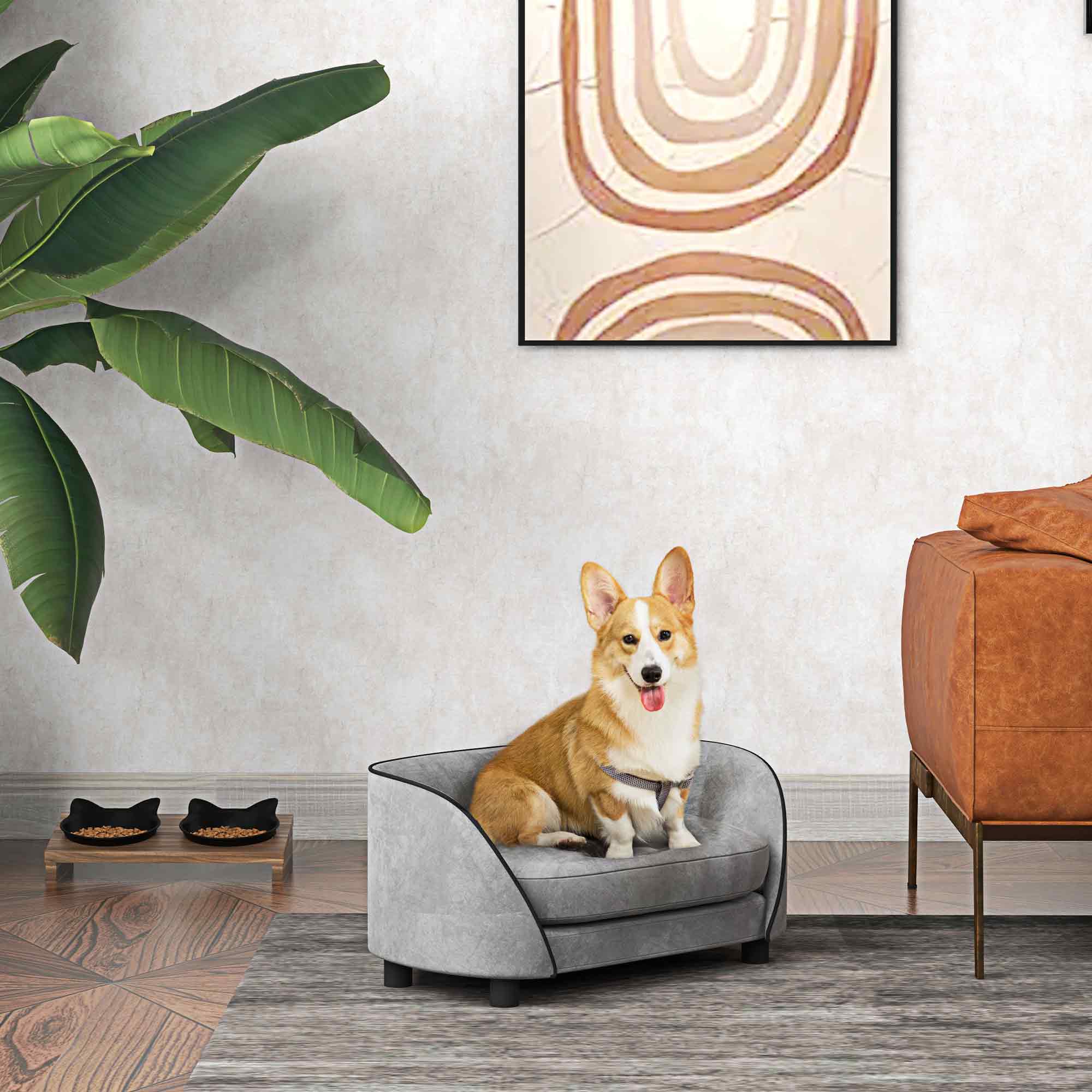 PawHut Sofa für Hunde, Sofa für Katzen, weiches Kissen, abnehmbarer und was günstig online kaufen